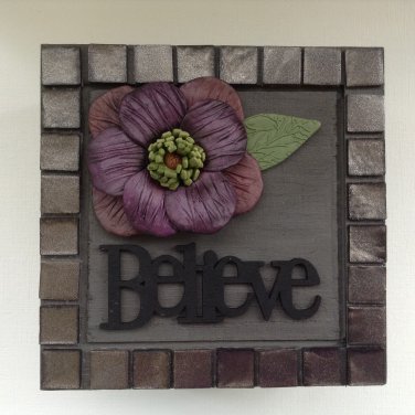 Decorated Box Polymer Clay Flower