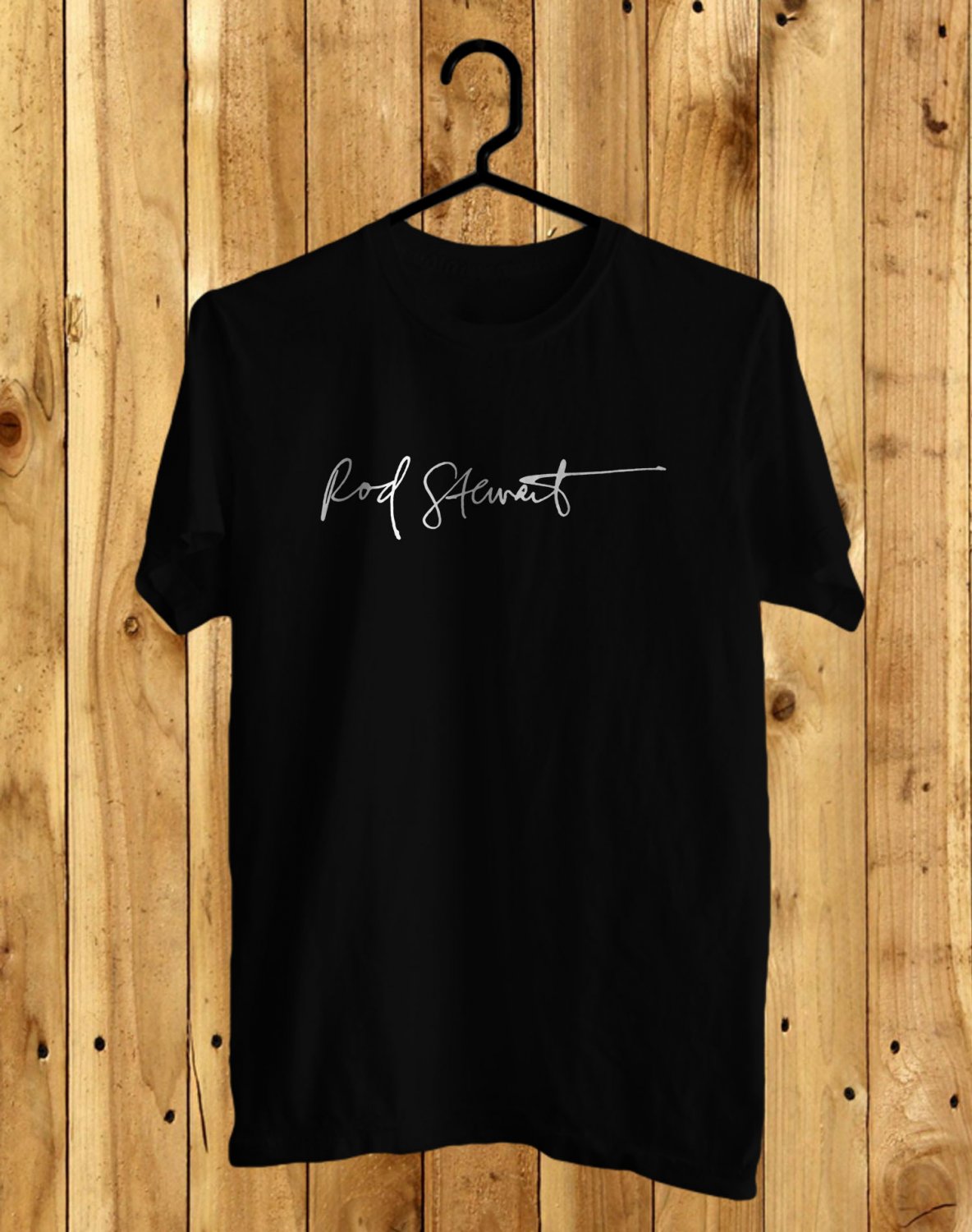 Rod Stewart Logo Black Tee's Front Side by Complexart z1