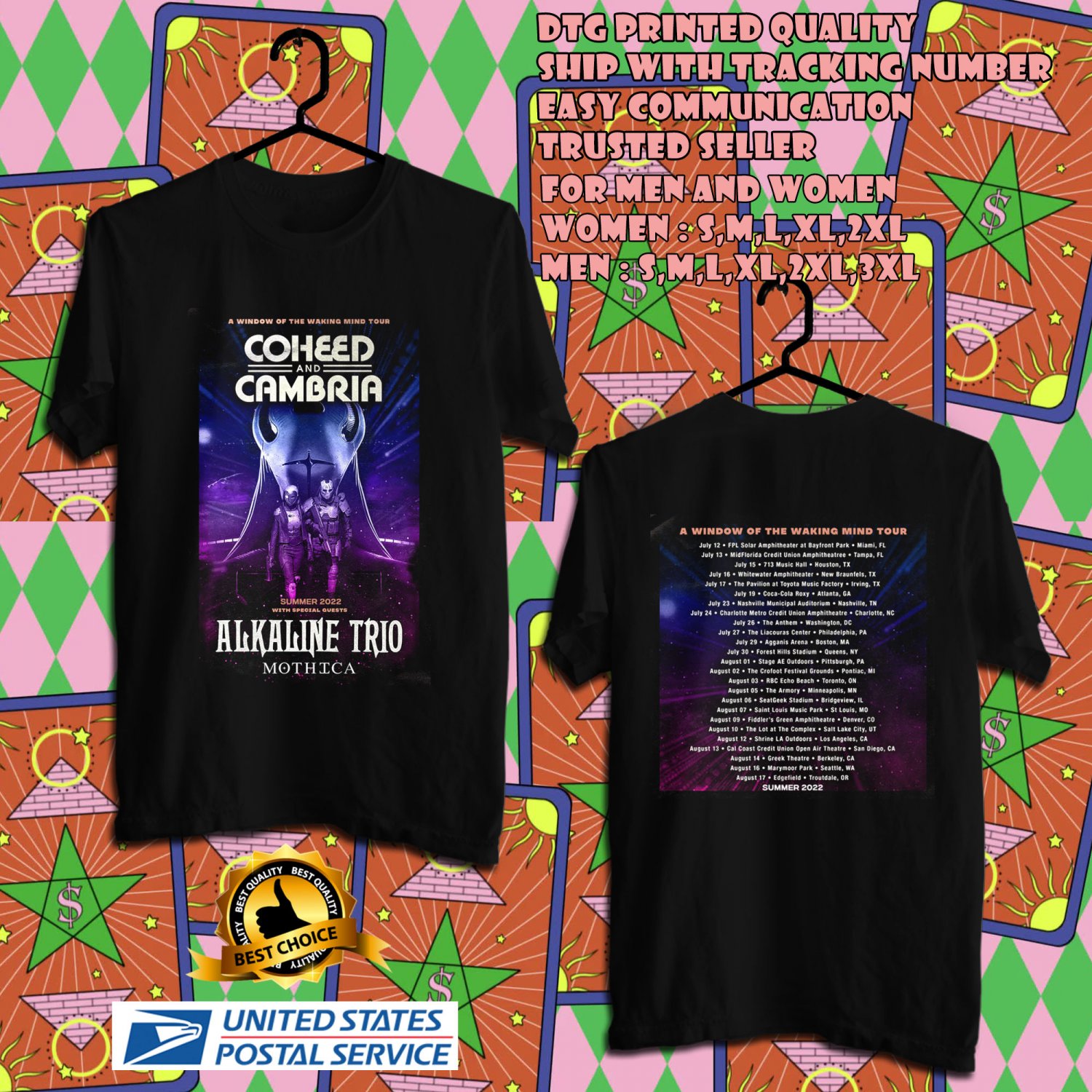 GET 2022 TOUR COHEED AND CAMBRIA A WINDOW THE WAKING MIND BLACK TEE W