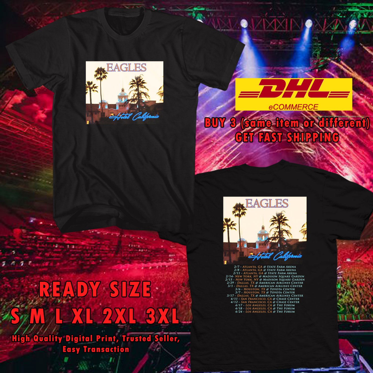 eagles hotel california tour t shirt