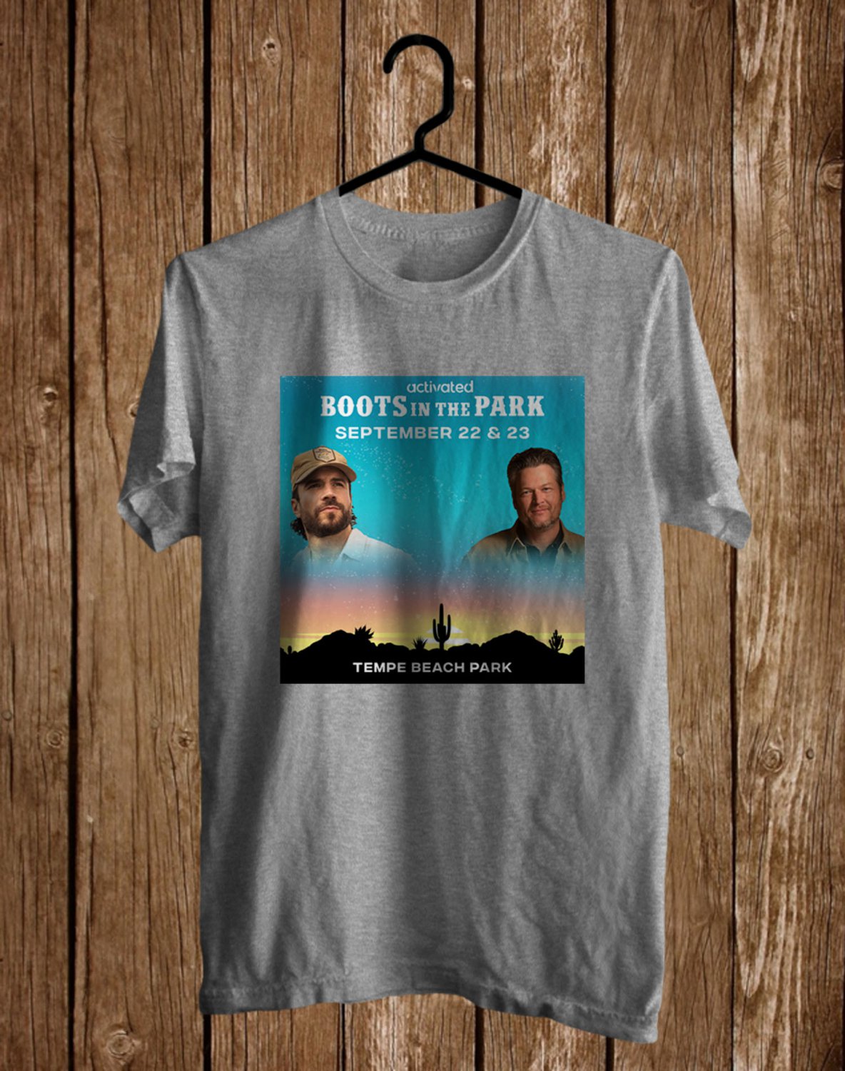 BOOTS IN THE PARK TEMPE MUSIC FESTIVAL 2023 FRONT SIDE GREY TEE ADL01