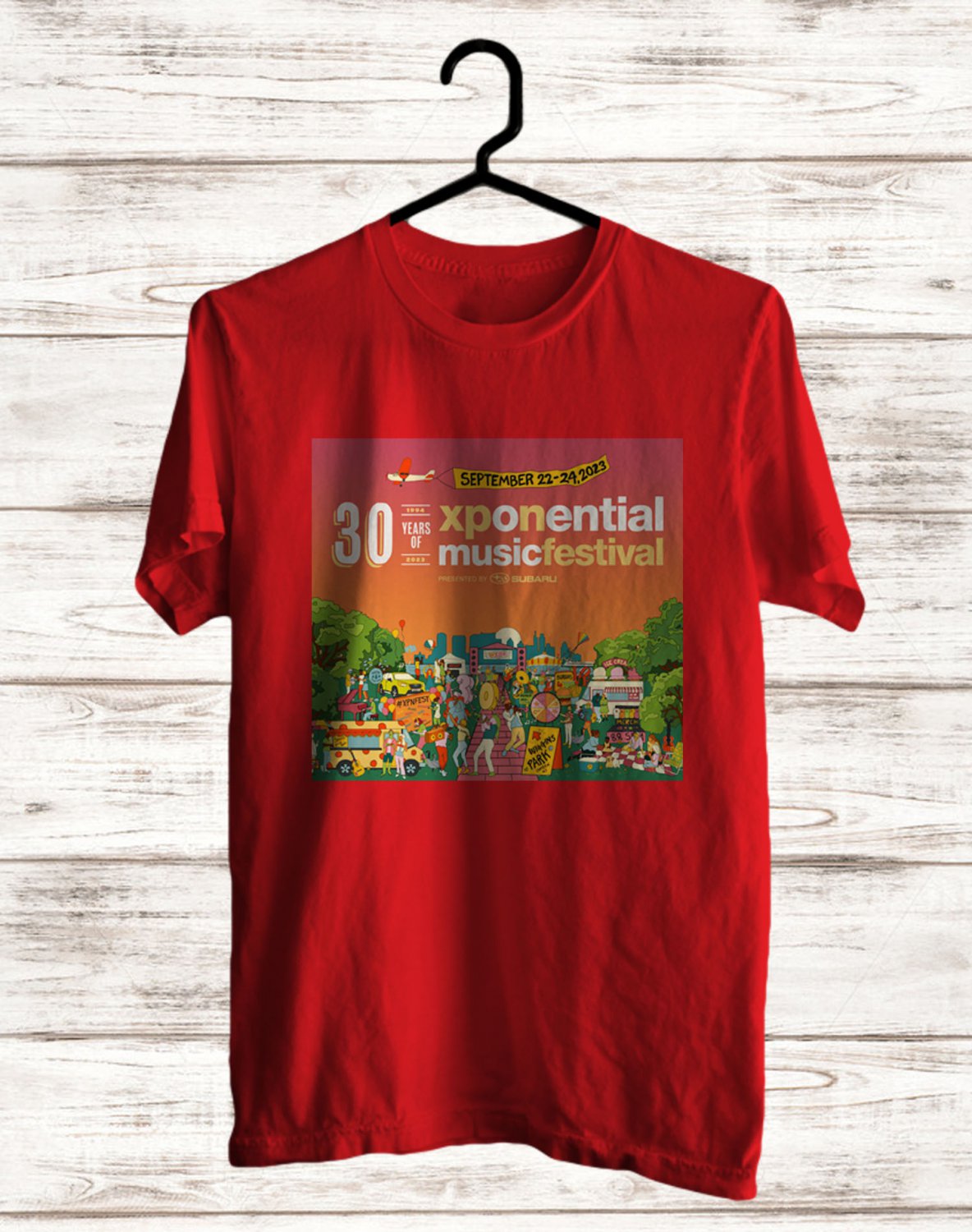 XPONENTIAL MUSIC FESTIVAL 2023 FRONT SIDE RED TEE ADL01