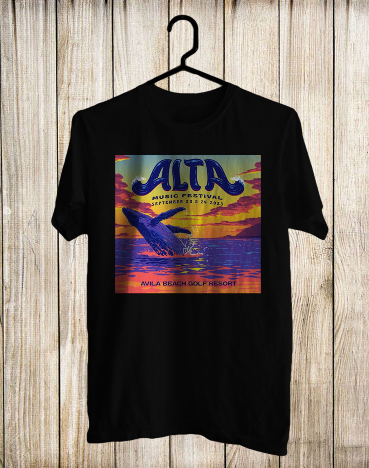 ALTA MUSIC FESTIVAL 2023 FRONT SIDE BLACK TEE ADL01