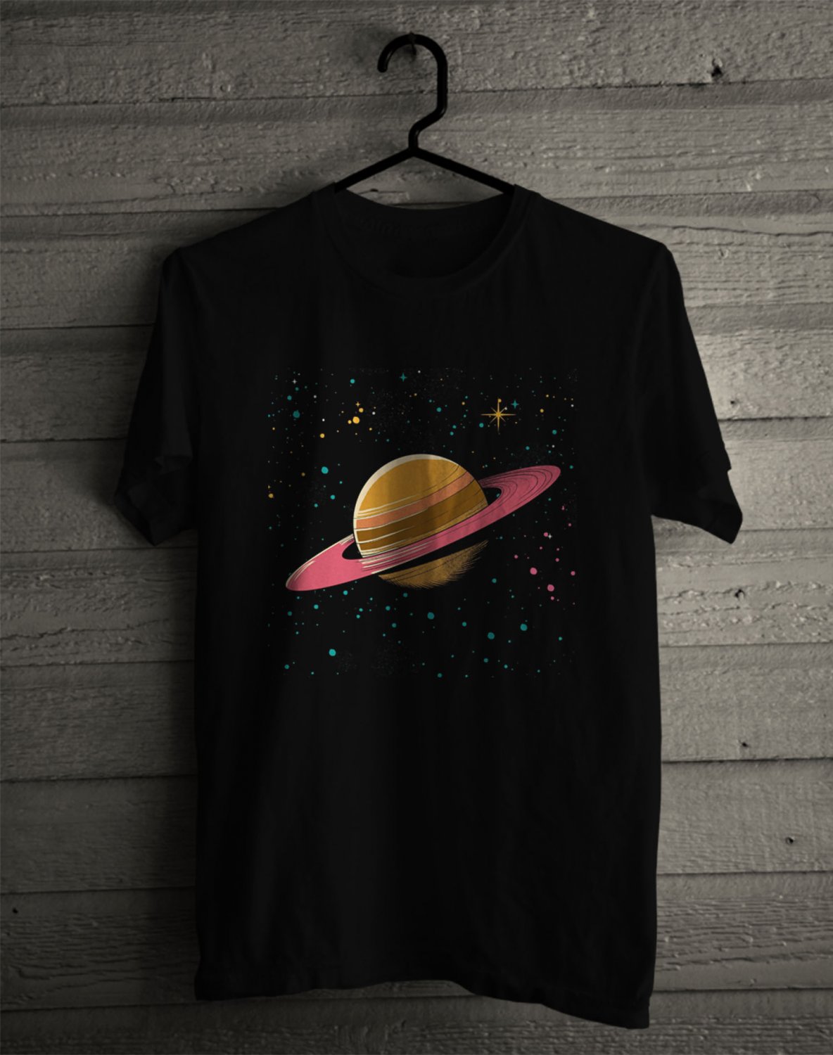 THE PLANET FRONT SIDE BLACK TEE ADL01