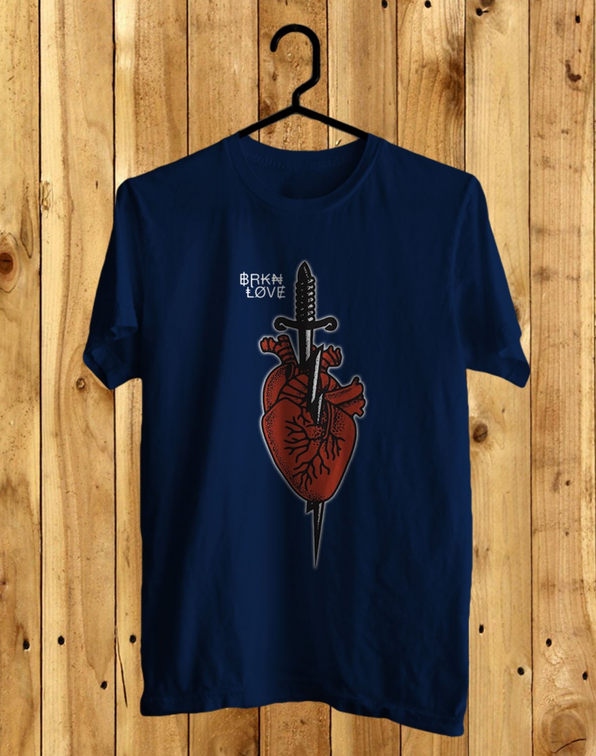 BRKN LOVE LOGO 2023 FRONT SIDE BLUE NAVI TEE ADL01