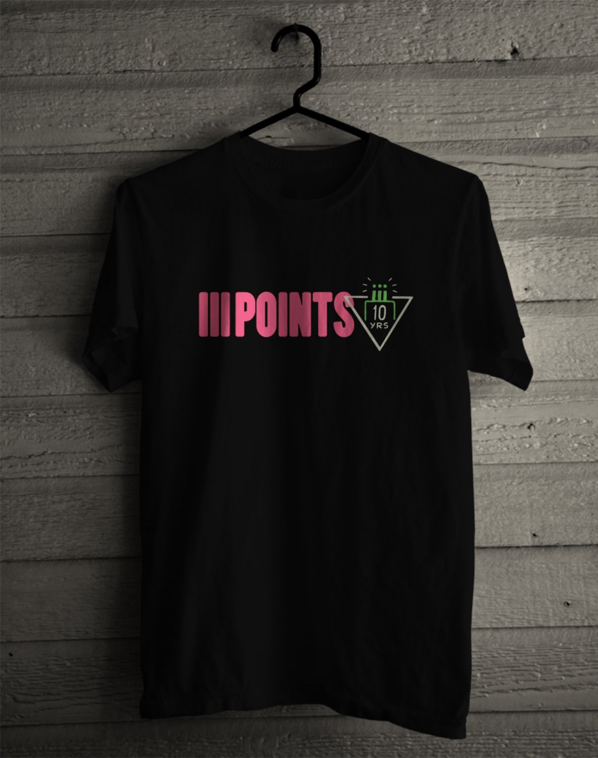 III POINT FEST MIAMI MUSIC FESTIVAL 2023 FRONT SIDE BLACK TEE ADL01