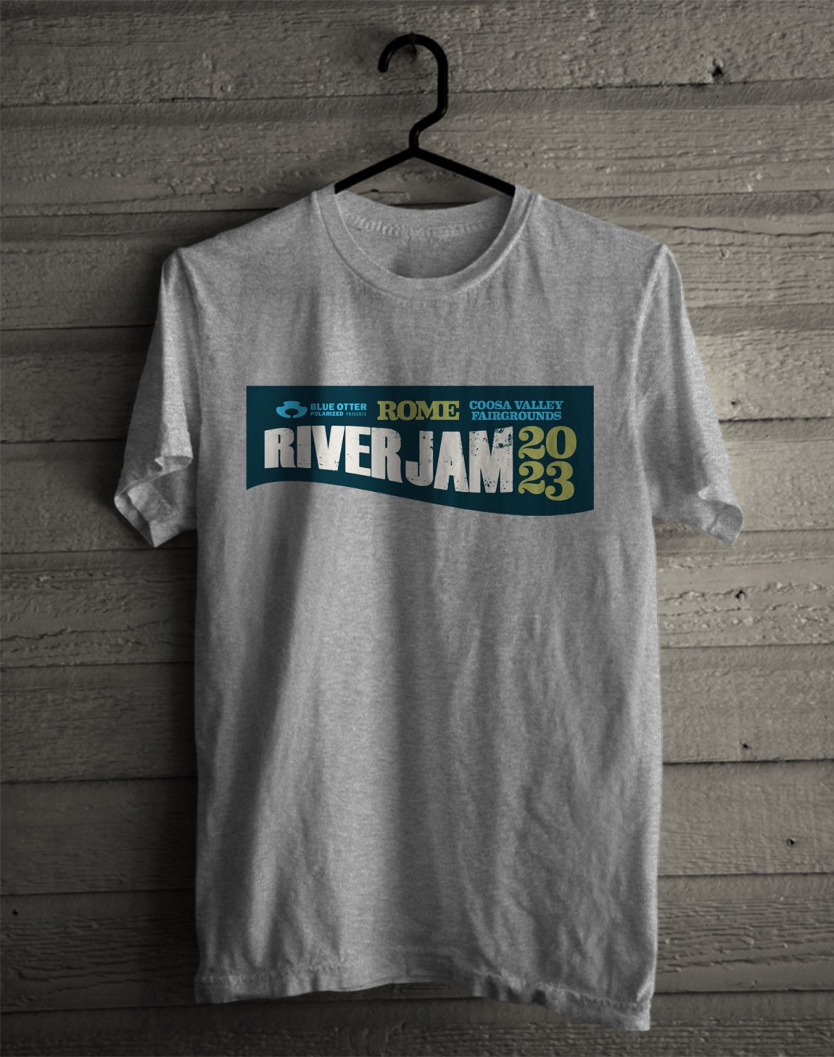 ROME RIVER JAM MUSIC FESTIVAL 2023 FRONT SIDE GREY TEE ADL01