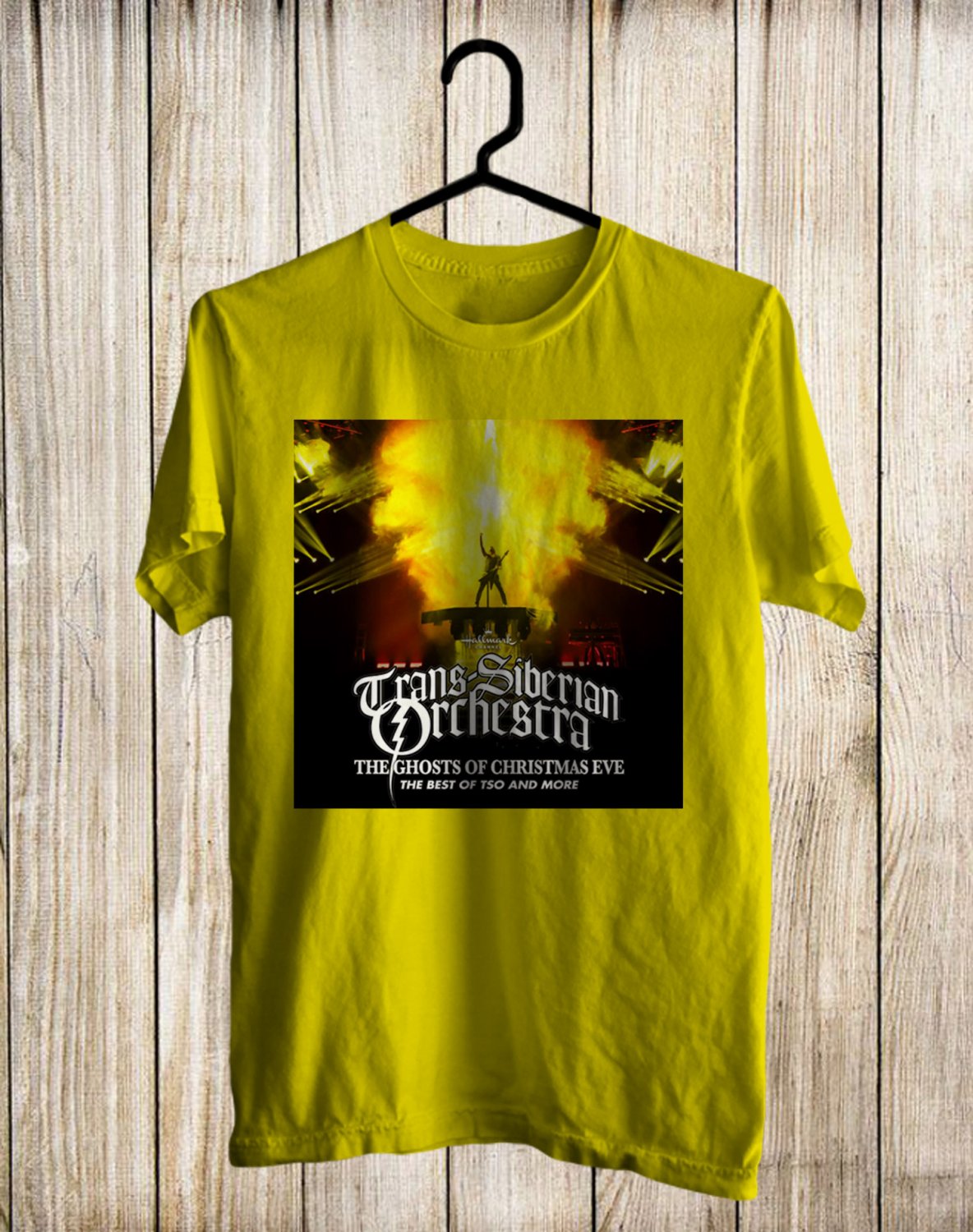 TRANS SIBERIAN ORCHESTRA THE GHOST OF CHRISTMAS EVE TOUR FRONT SIDE YELLOW TEE ADL01
