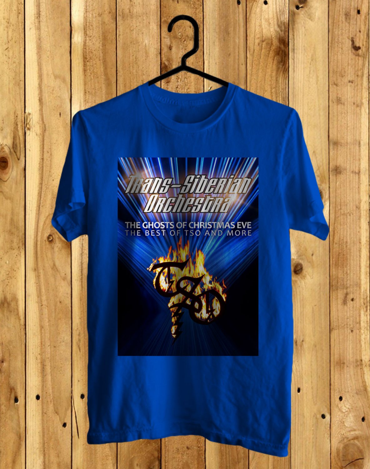 TRANS SIBERIAN ORCHESTRA THE GHOST OF CHRISTMAS EVE TOUR FRONT SIDE BLUE TEE ADL01
