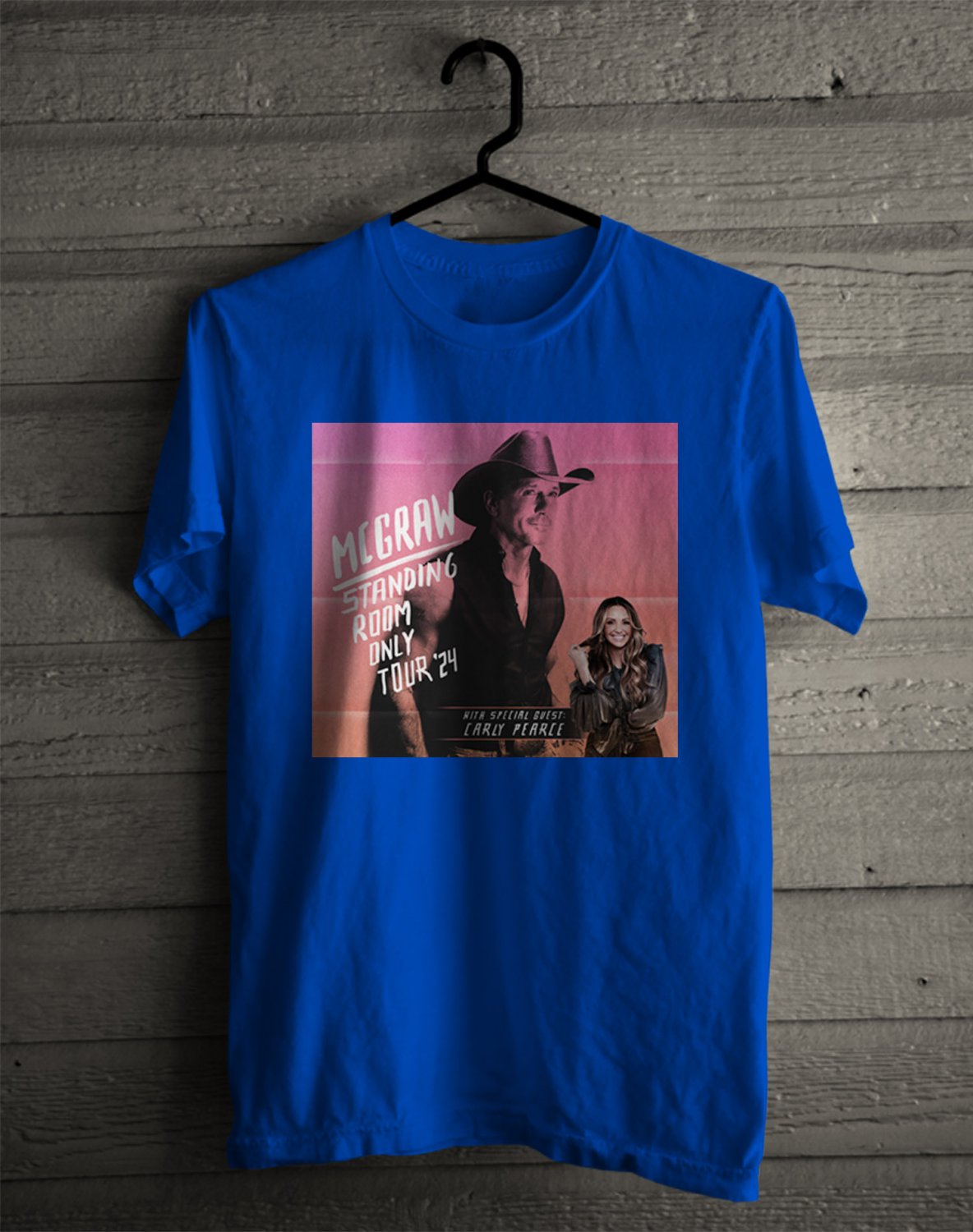TIM McGRAW STANDING ROOM ONLY N.AMERICA TOUR 2024 FRONT SIDE BLUE TEE ADL01