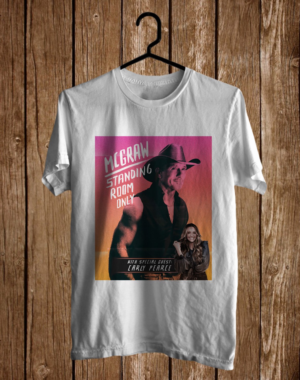 TIM McGRAW STANDING ROOM ONLY N.AMERICA TOUR 2024 FRONT SIDE WHITE TEE ADL01