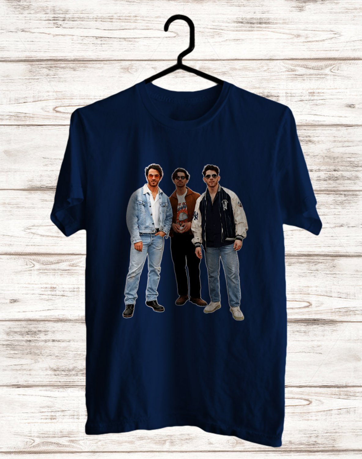 JONAS BROTHERS POSTER FRONT SIDE NAVY TEE ADL01