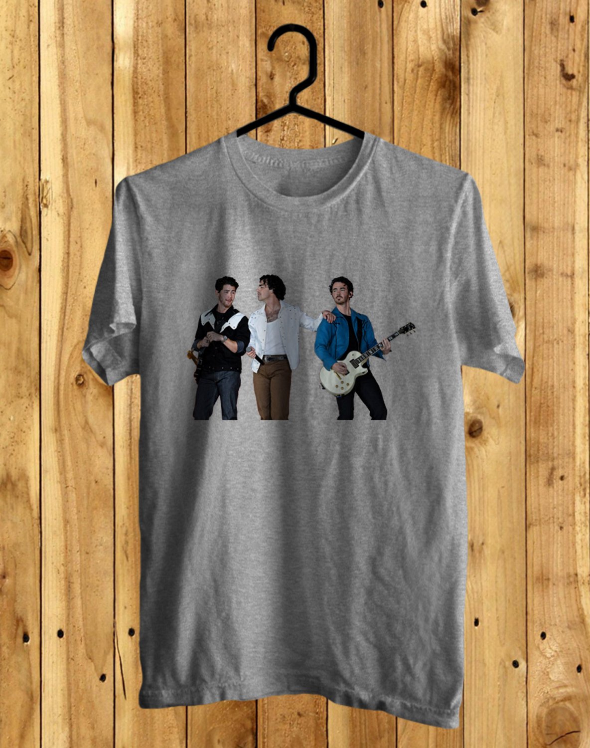 JONAS BROTHERS POSTER FRONT SIDE GREY TEE ADL01