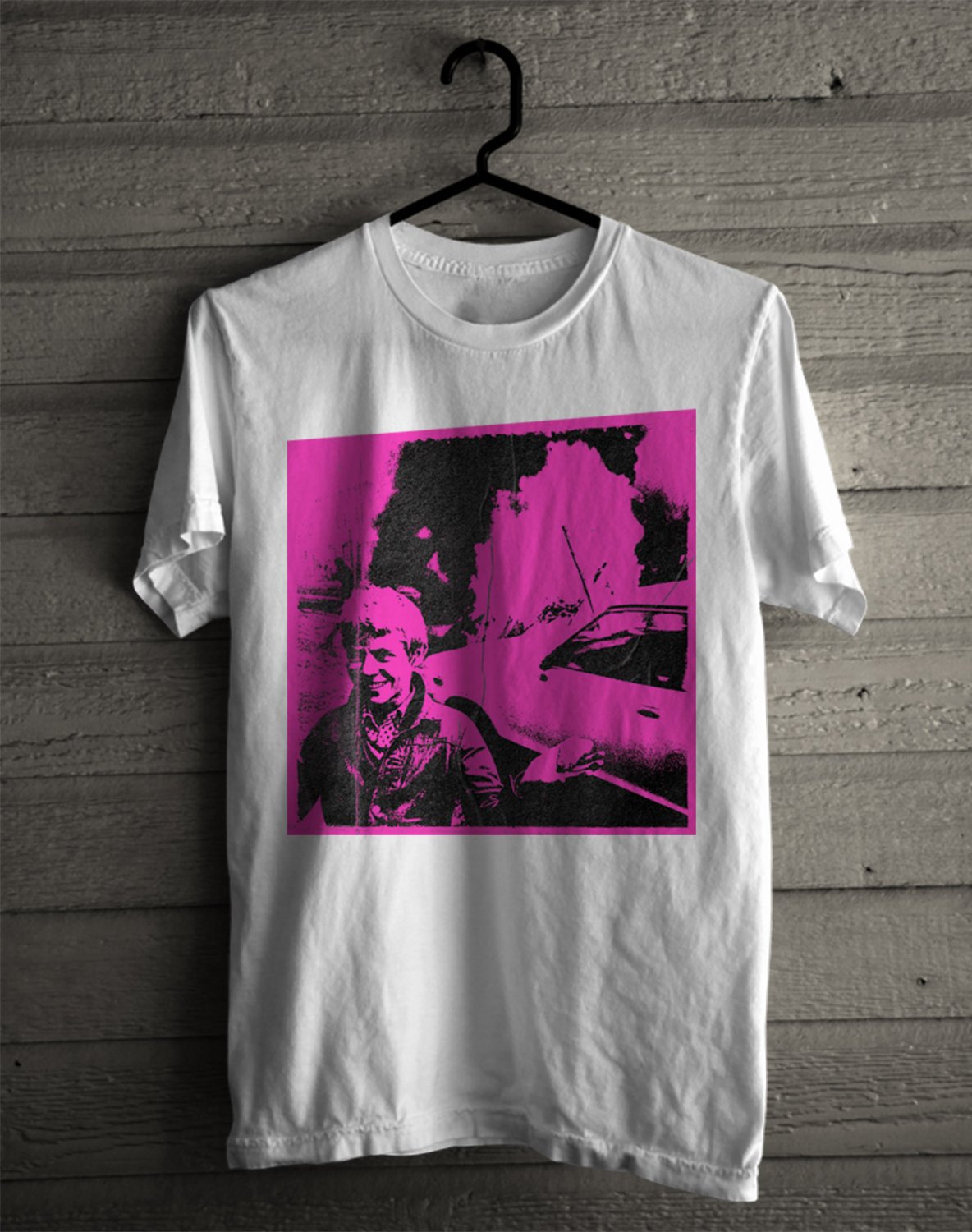 VINTAGE STYLE SMILE MAN FRONT SIDE WHTE UNISEX TEE ADL01