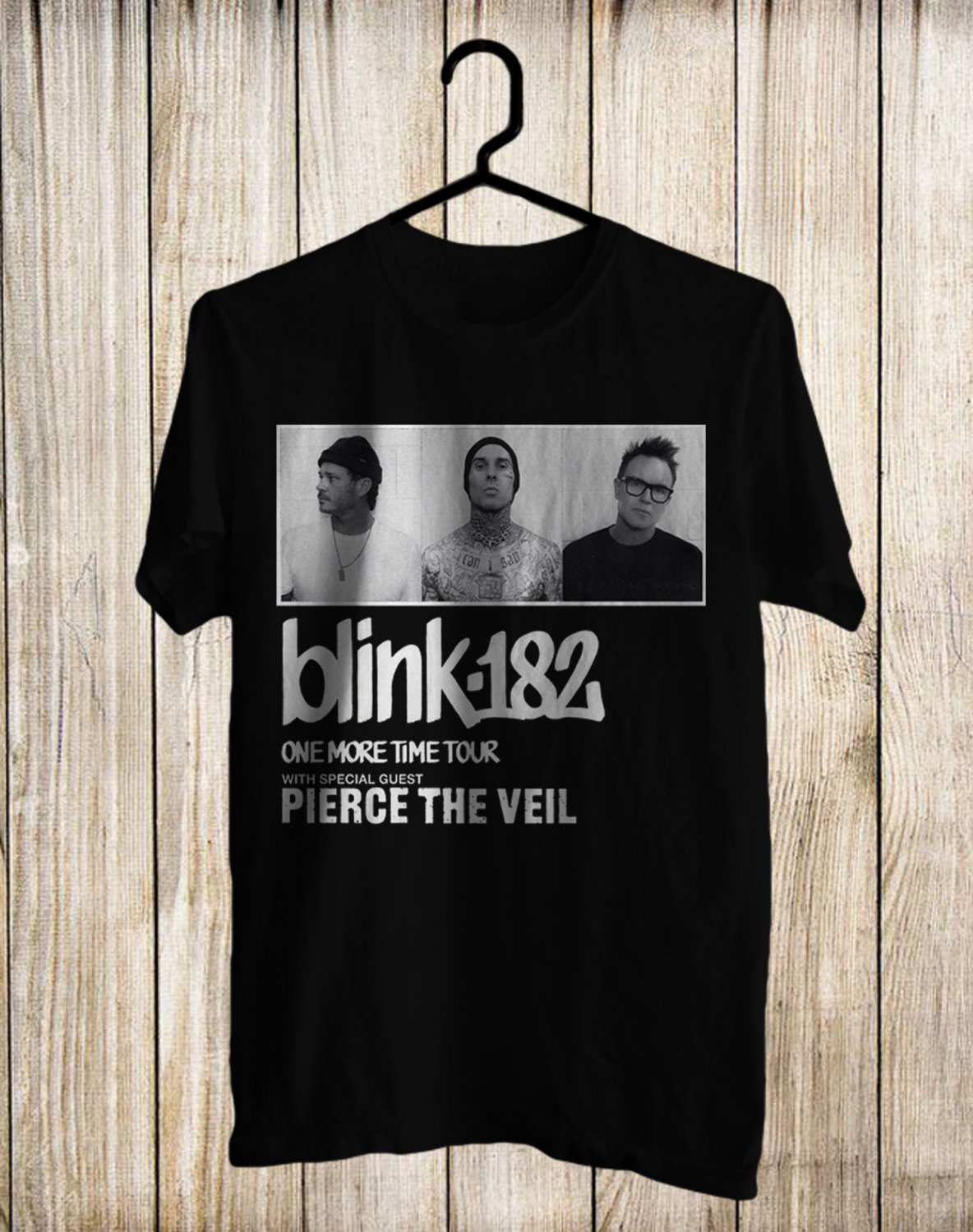 BLINK-182 ONE MORE TIME TOUR 2024 FRONT SIDE BLACK UNISEX TEE ADL01