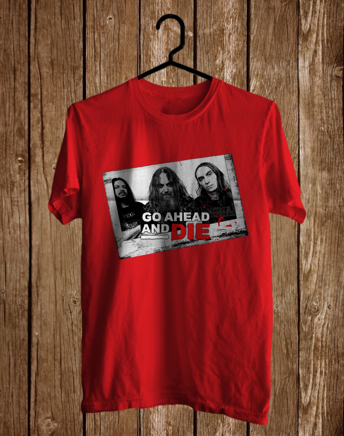 GO AHEAD AND DIE LOGO FRONT SIDE RED UNISEX TEE ADL01