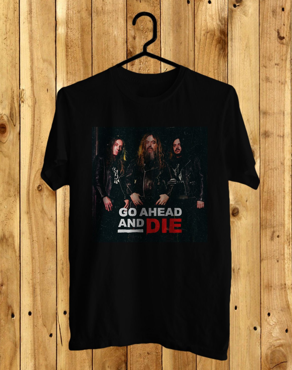 GO AHEAD AND DIE LOGO FRONT SIDE BLACK UNISEX TEE ADL03