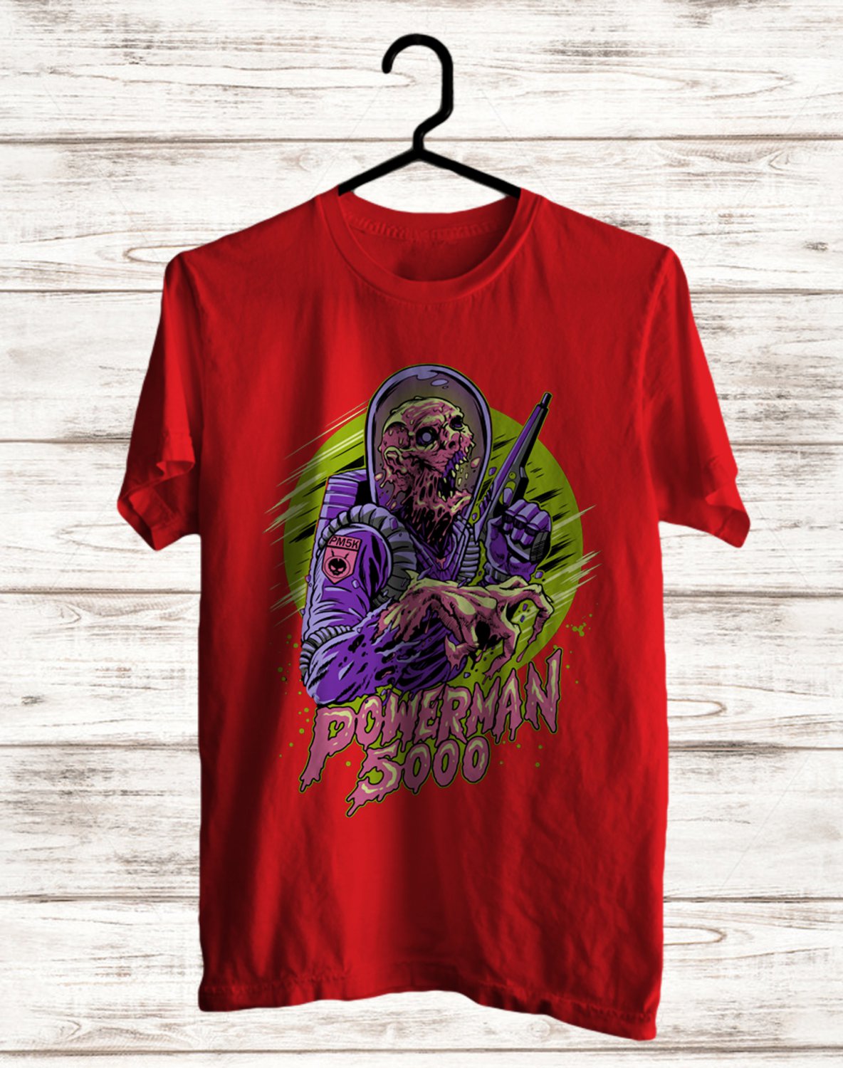 POWERMAN 5000 COVER FRONT SIDE RED UNISEX TEE ADL01