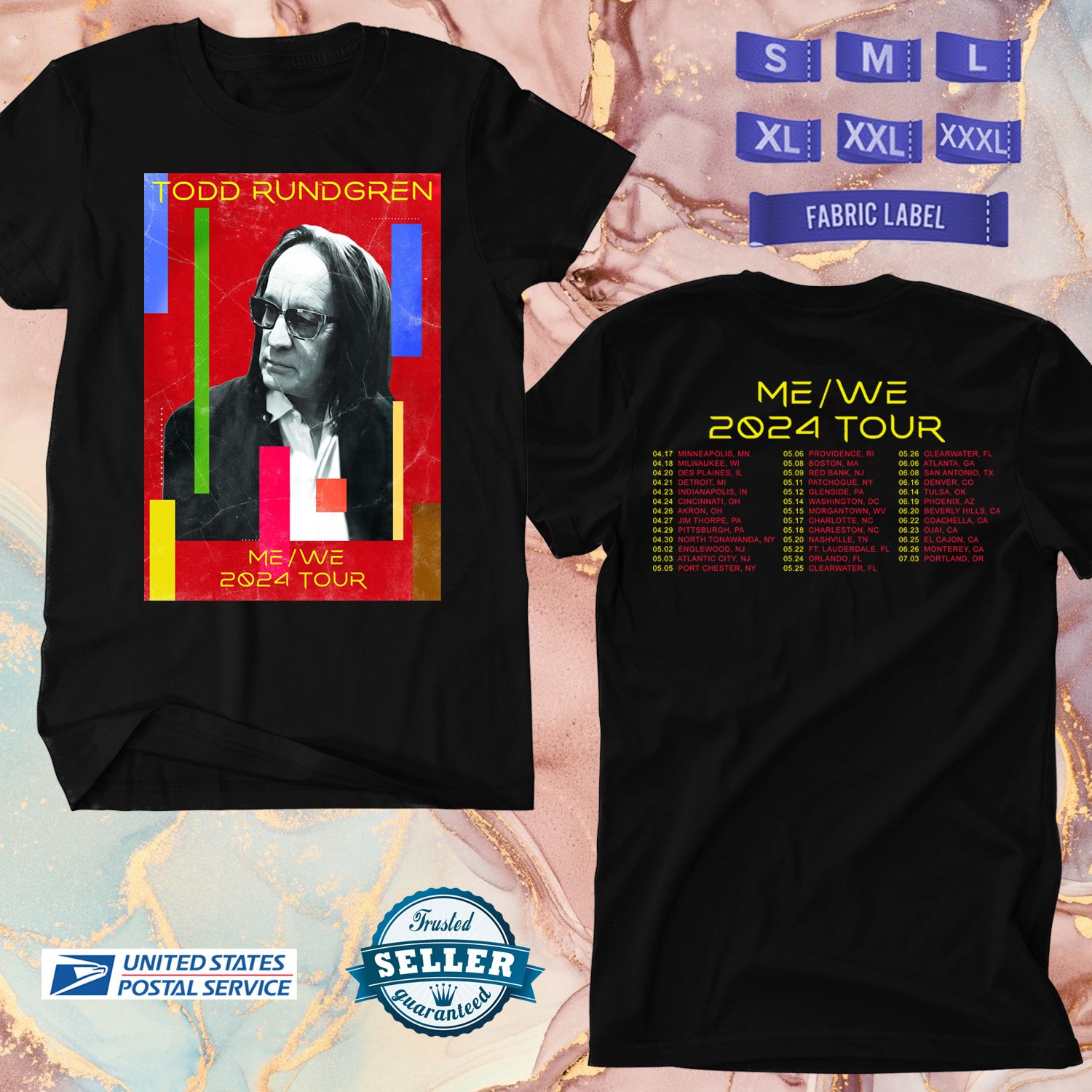 TODD RUNDGREN ME/WE USA TOUR 2024, TODD RUNDGREN TOUR, TODD RUNDGREN T SHIRT,UNISEX TEE ADL01