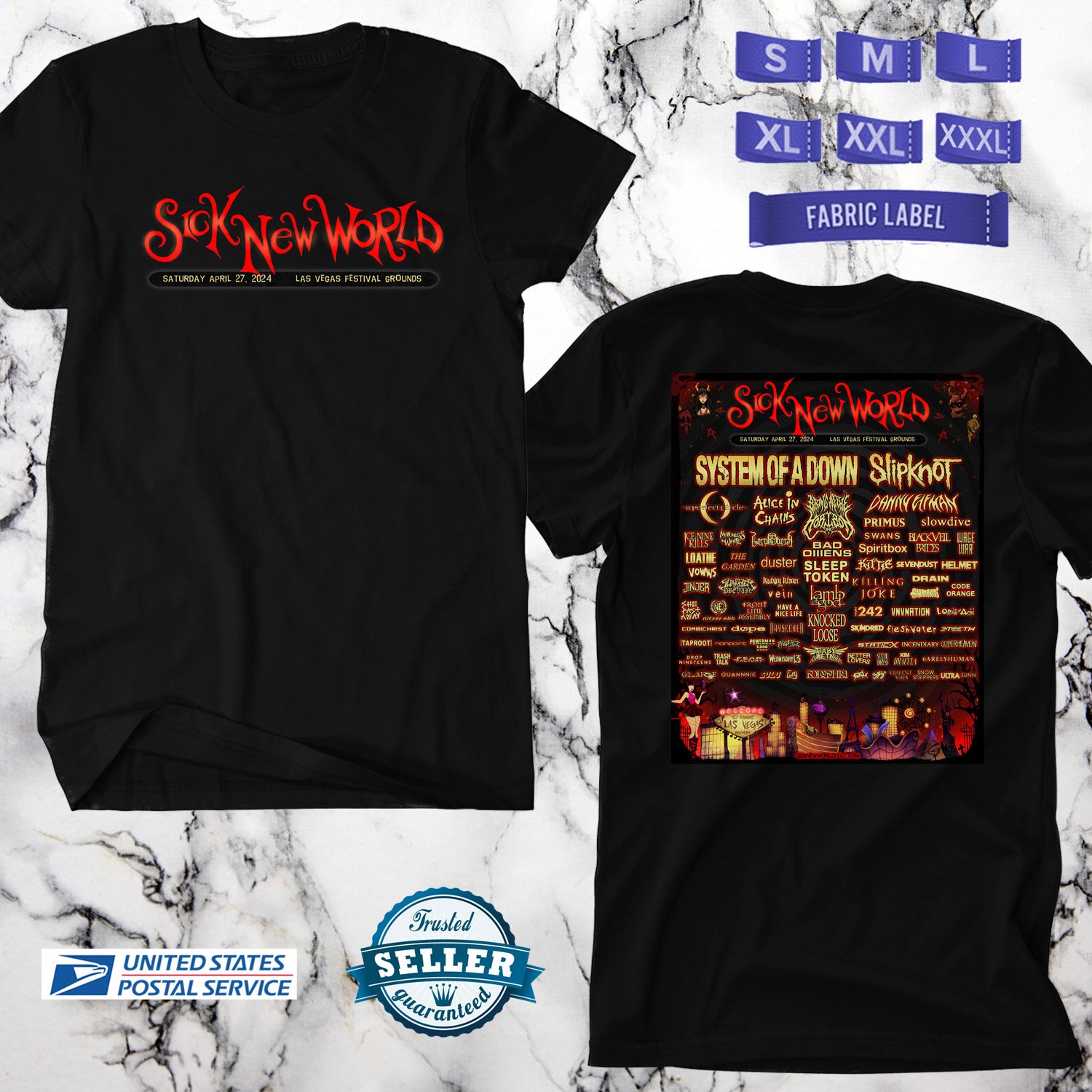 SICK NEW WORLD MUSIC FESTIVAL 2024,SICK NEW WORLD MUSIC FESTIVAL, UNISEX TEE ADL01