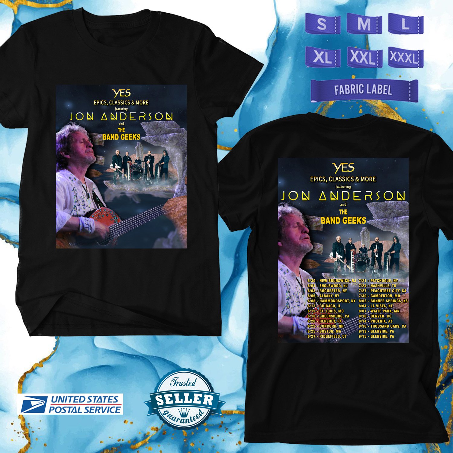 JON ANDERSON SUMMER TOUR 2024, JON ANDERSON TOUR, UNISEX TEE ADL01