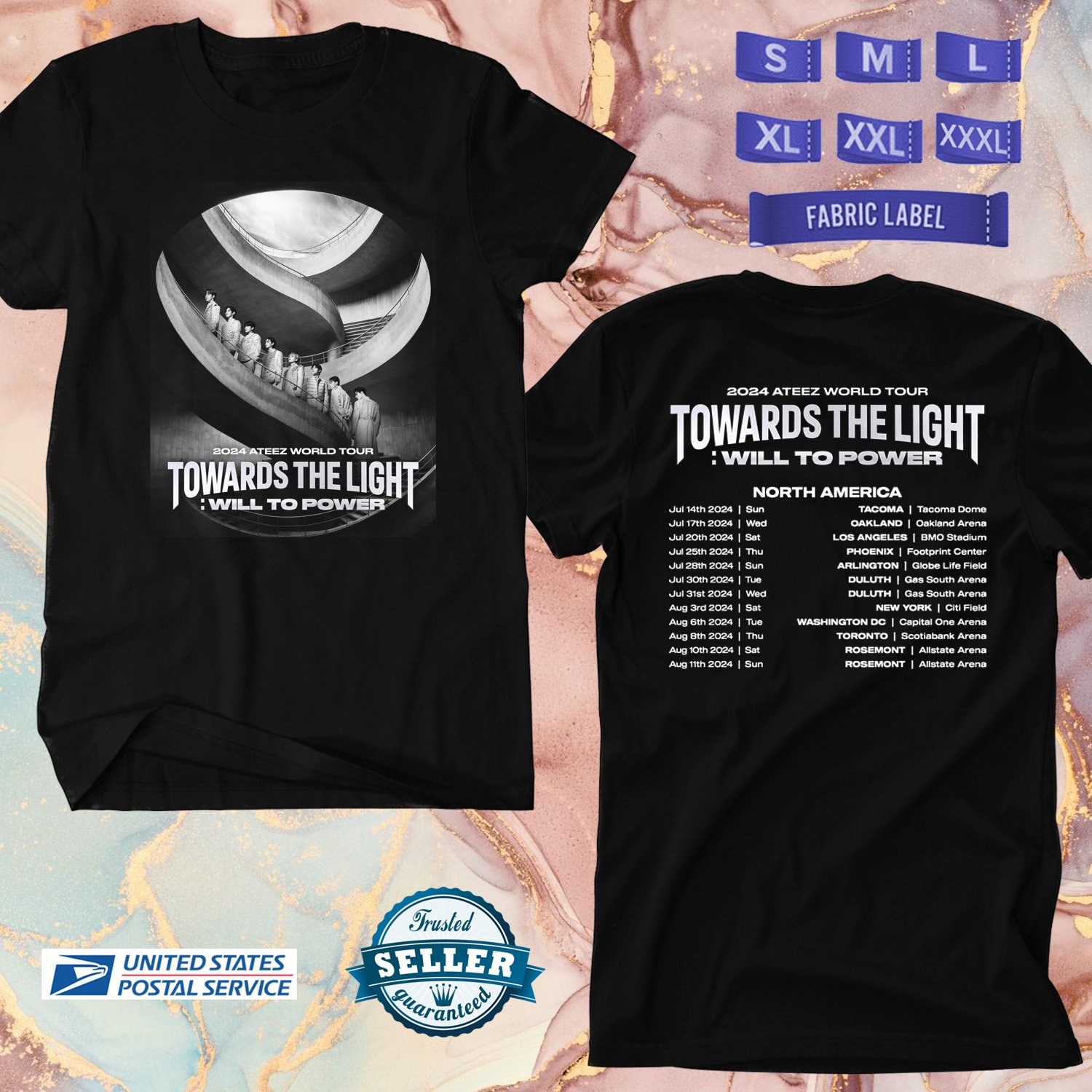 ATEEZ TOWARDS THE LIGHT WORLD TOUR 2024, ATEEZ TOUR, ATEEZ, ATEEZ FANS SHIRT, UNISEX TEE ADL01