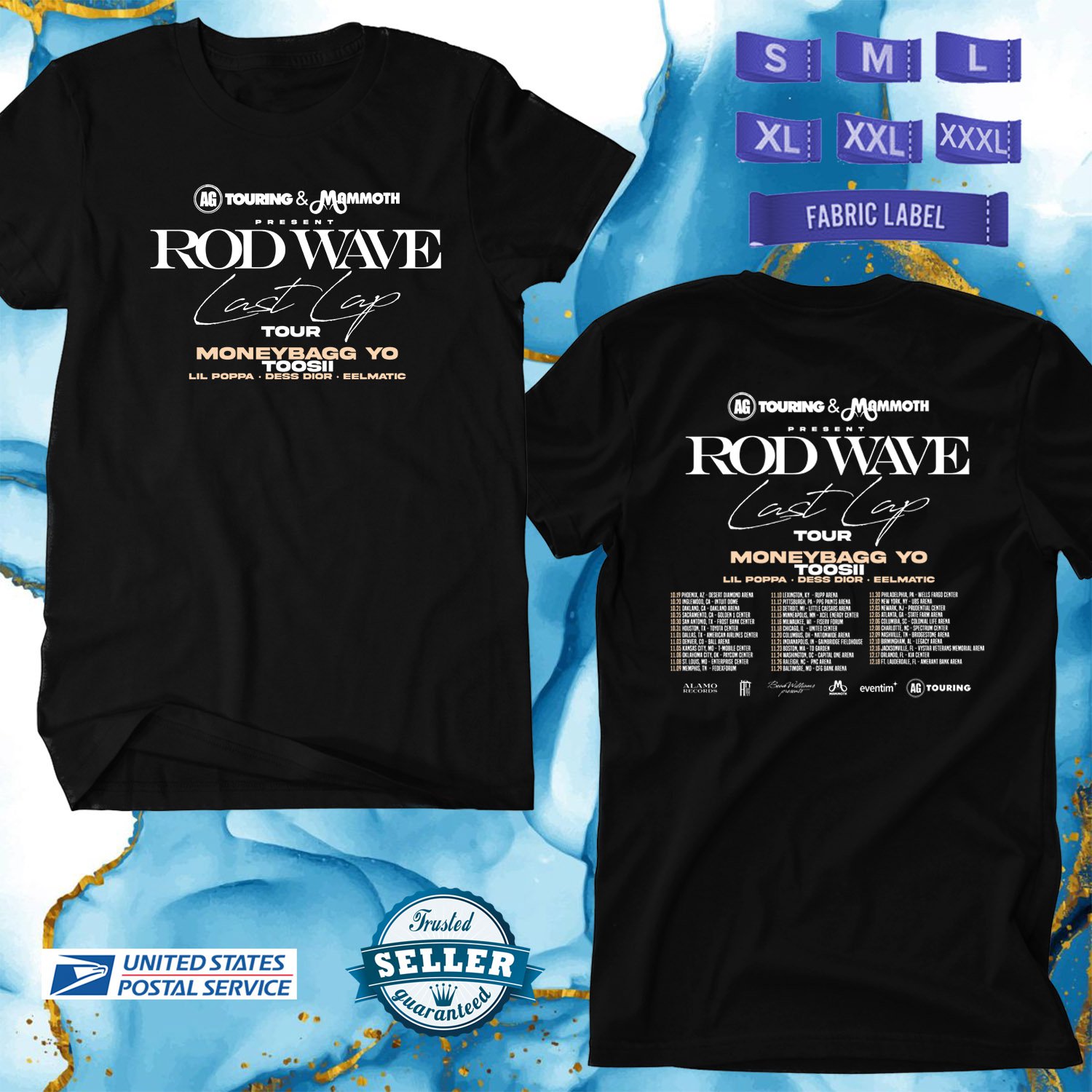 ROD WAVE LAST LAP N.AMERICA TOUR 2024, ROD WAVE TOUR, ROD WAVE, UNISEX TEE ADL02