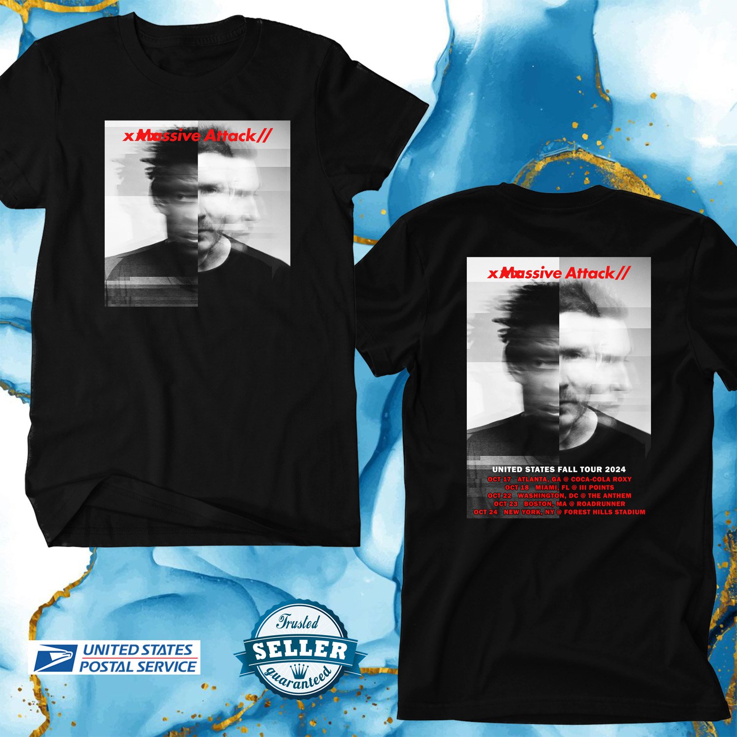 MASSIVE ATTACK USA FALL TOUR 2024, MASSIVE ATTACK, UNISEX TEE ADL01
