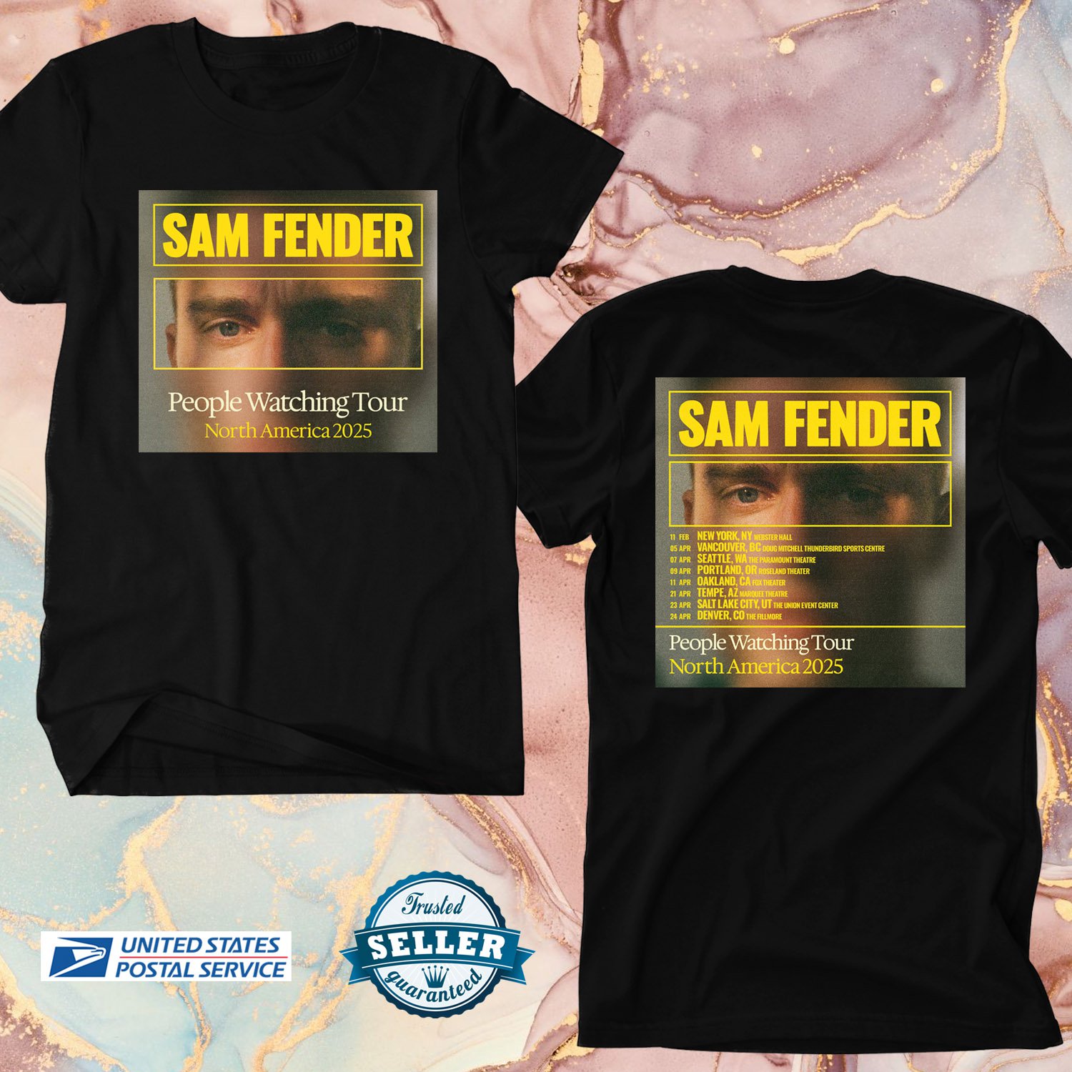 SAM FENDER PEOPLE WATCHING N.AMERICAN TOUR 2025, SAM FENDER, UNISEX TEE ADL02