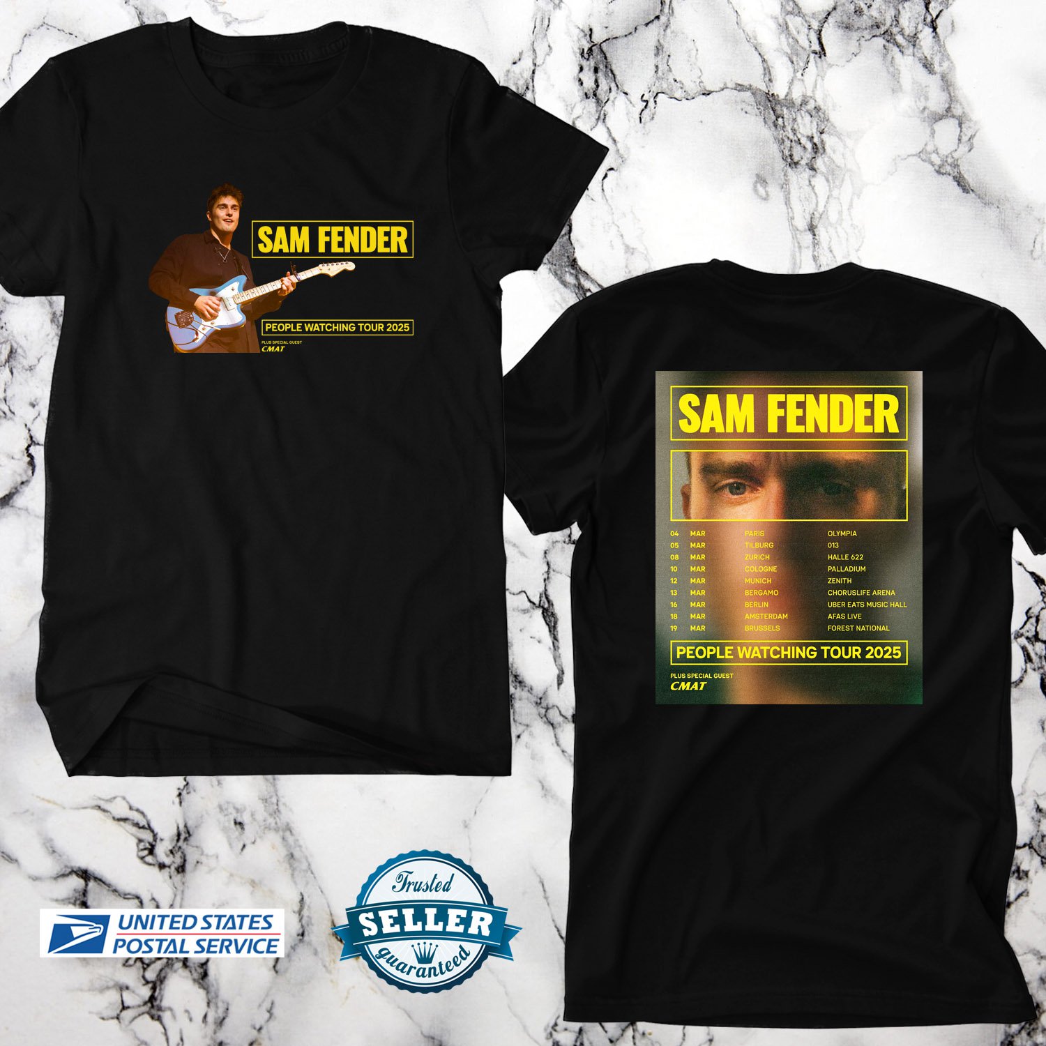 SAM FENDER PEOPLE WATCHING EUROPE TOUR 2025, SAM FENDER, UNISEX TEE ADL02