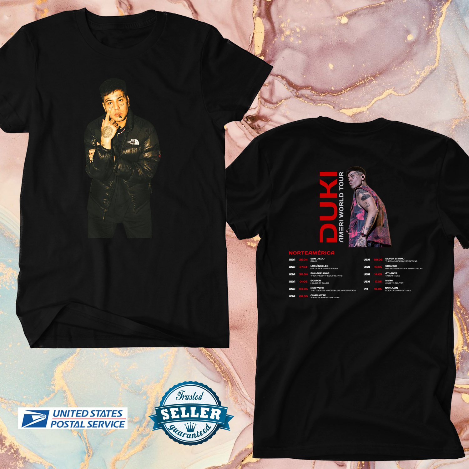 DUKI AMERI WORLD NORTH AMERICA TOUR 2025, DUKI, AMERI WORLD TOUR, UNISEX TEE ADL01