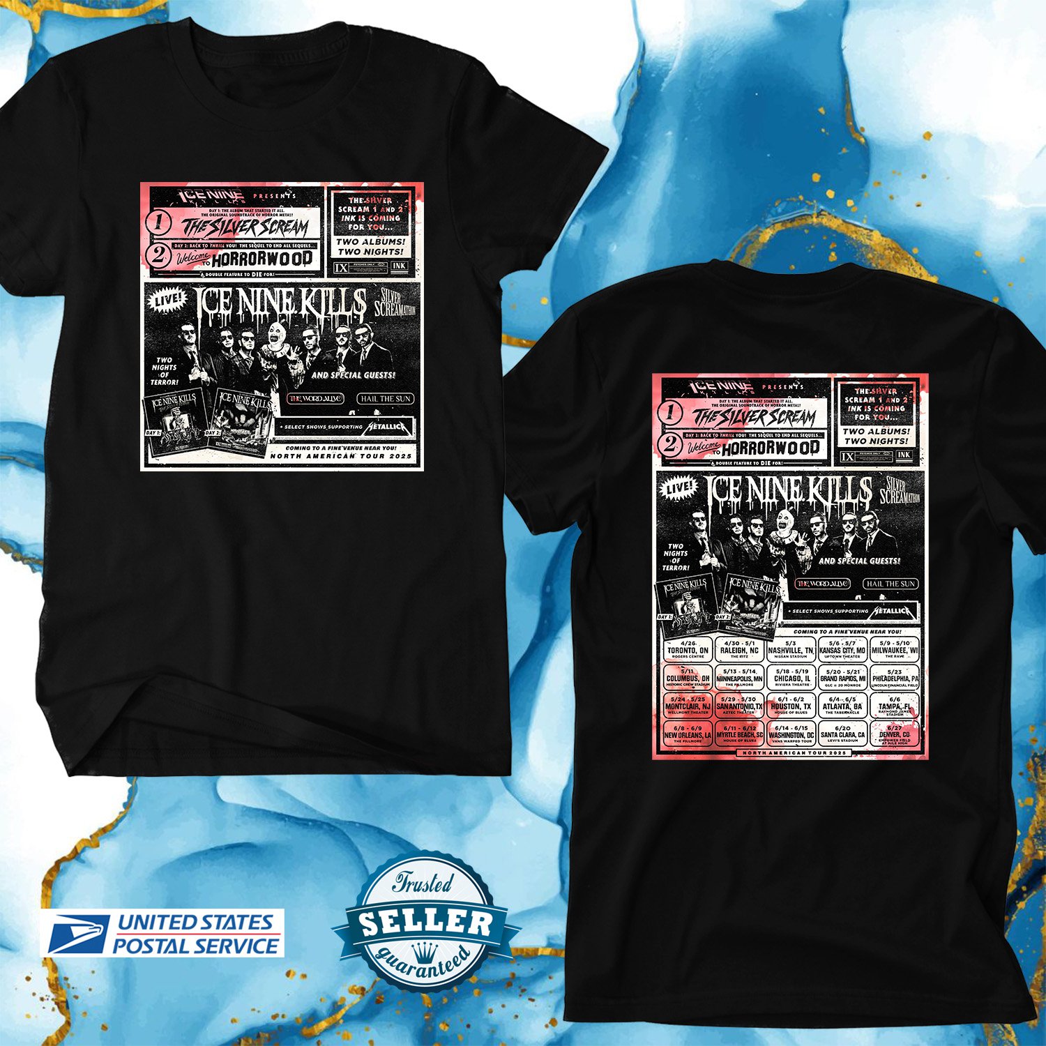 ICE NINE KILLS NORTH AMERICA TOUR 2025, ICE NINE KILLS, UNISEX TEE ADL01