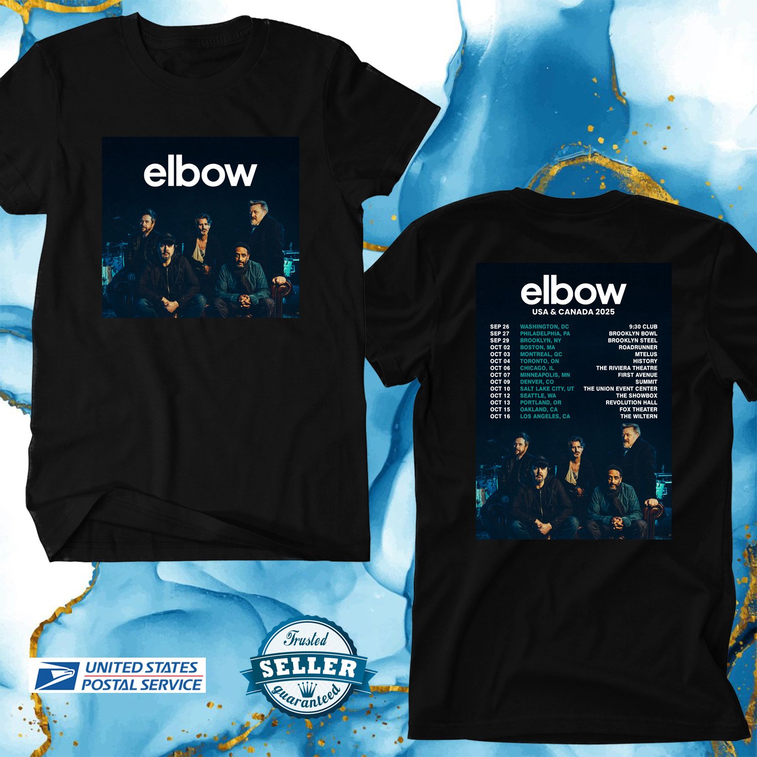 ELBOW SUMMER AMERICA AND CANADA TOUR 2025, ELBOW, UNISEX TEE ADL01