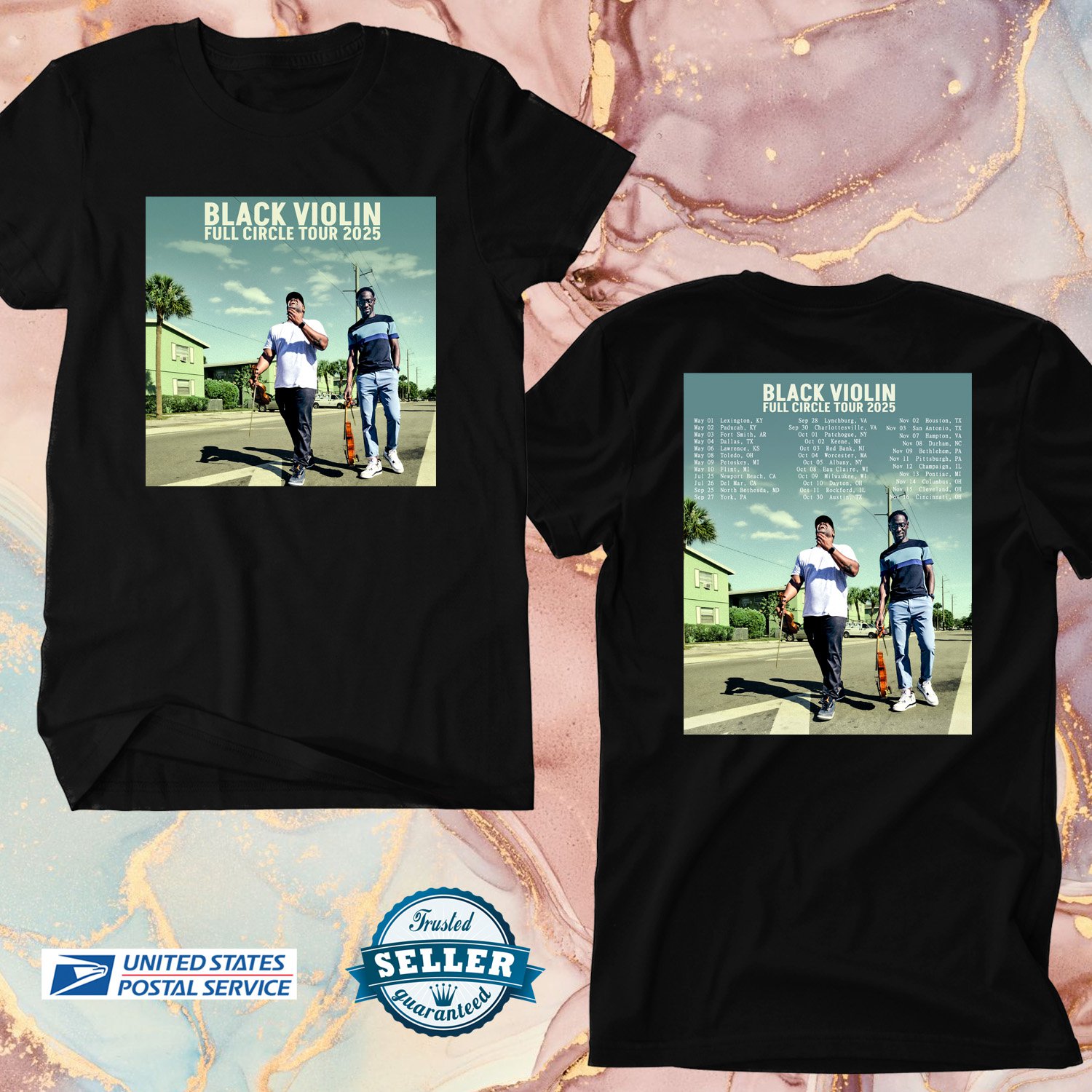 BLACK VIOLIN FULL CIRCLE USA TOUR 2025, BLACK VIOLIN, UNISEX TEE ADL01