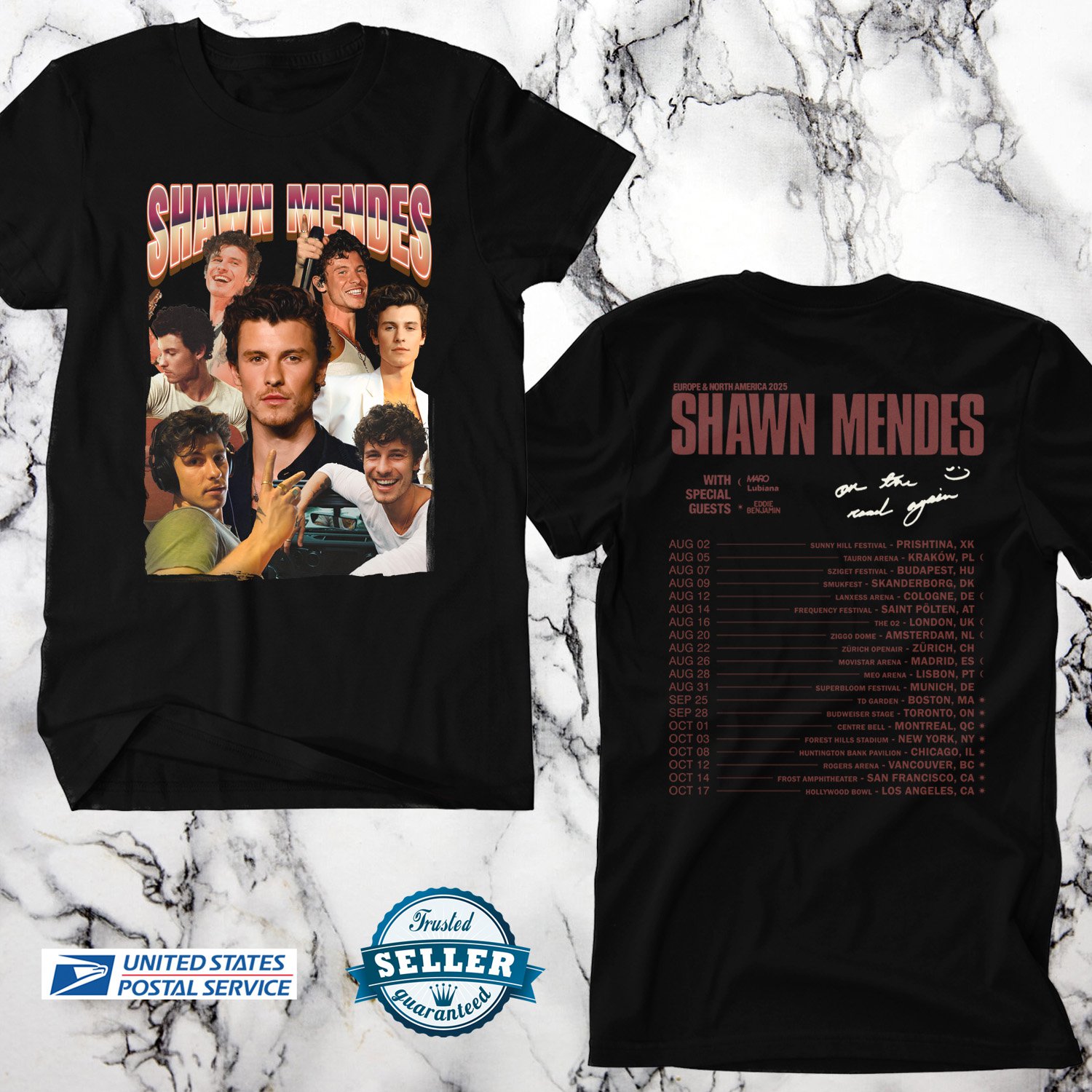 SHAWN ON THE ROAD AGAIN WORLD TOUR 2025, SHAWN, MENDES, UNISEX TEE ADL01