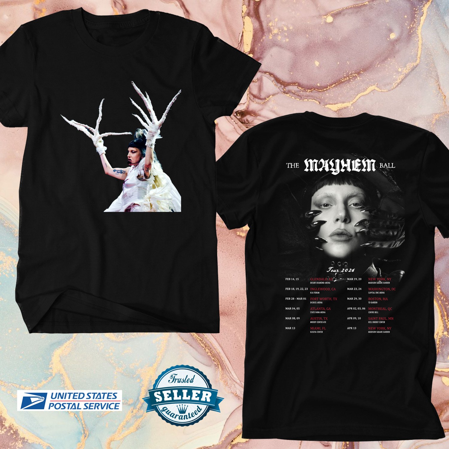 LADY GAGA THE MAYHEM BALL FINAL LEG N.AMERICA TOUR 2026, LADY GAGA, UNISEX 2 SIDE TEE ADL01