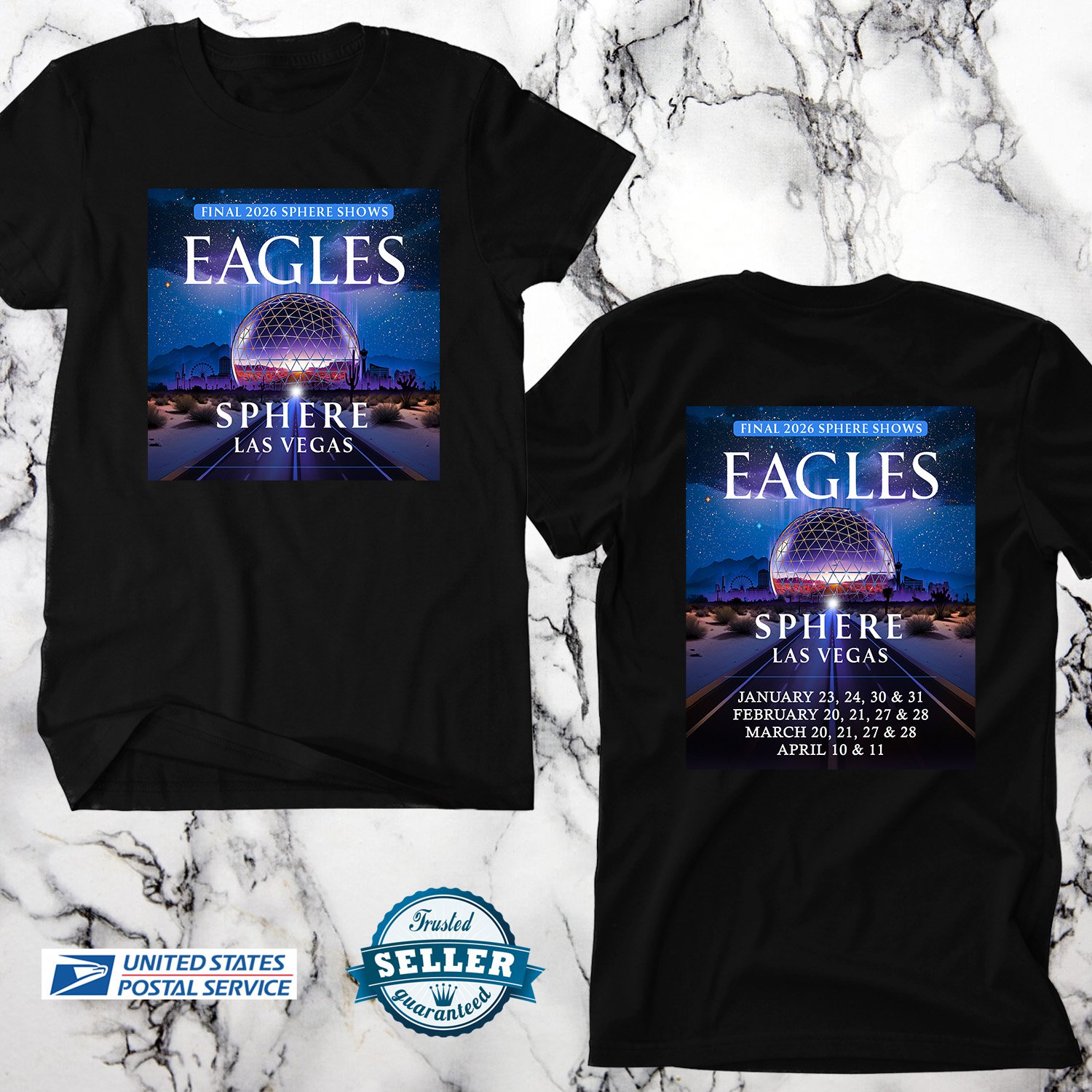 FINAL SHOW SPHERES LAS VEGAS TOUR 2026, EAGLE, UNISEX 2 SIDE TEE ADL01