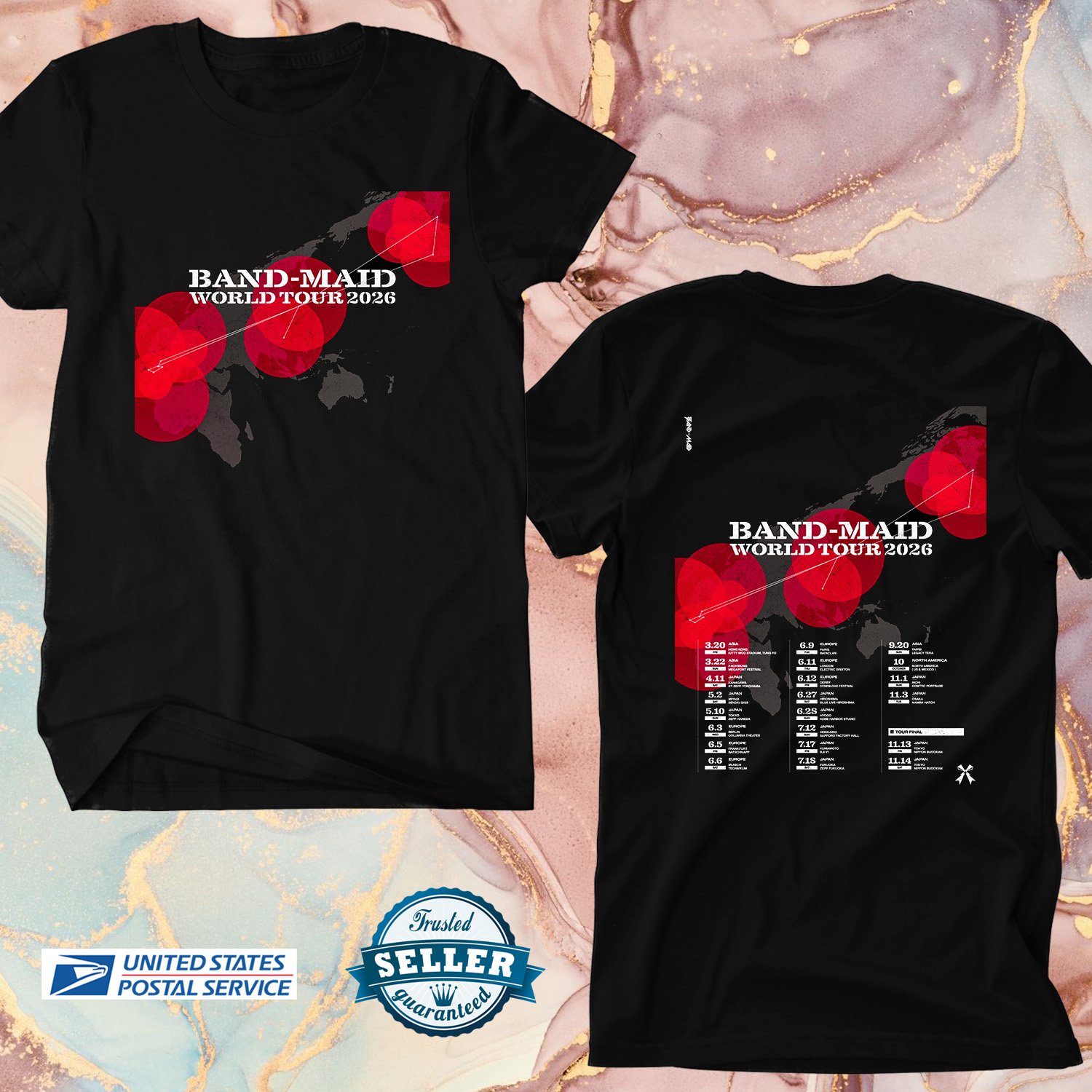 BAND MAID WORLD TOUR 2026, BAND MAID, UNISEX 2 SIDE TEE ADL01