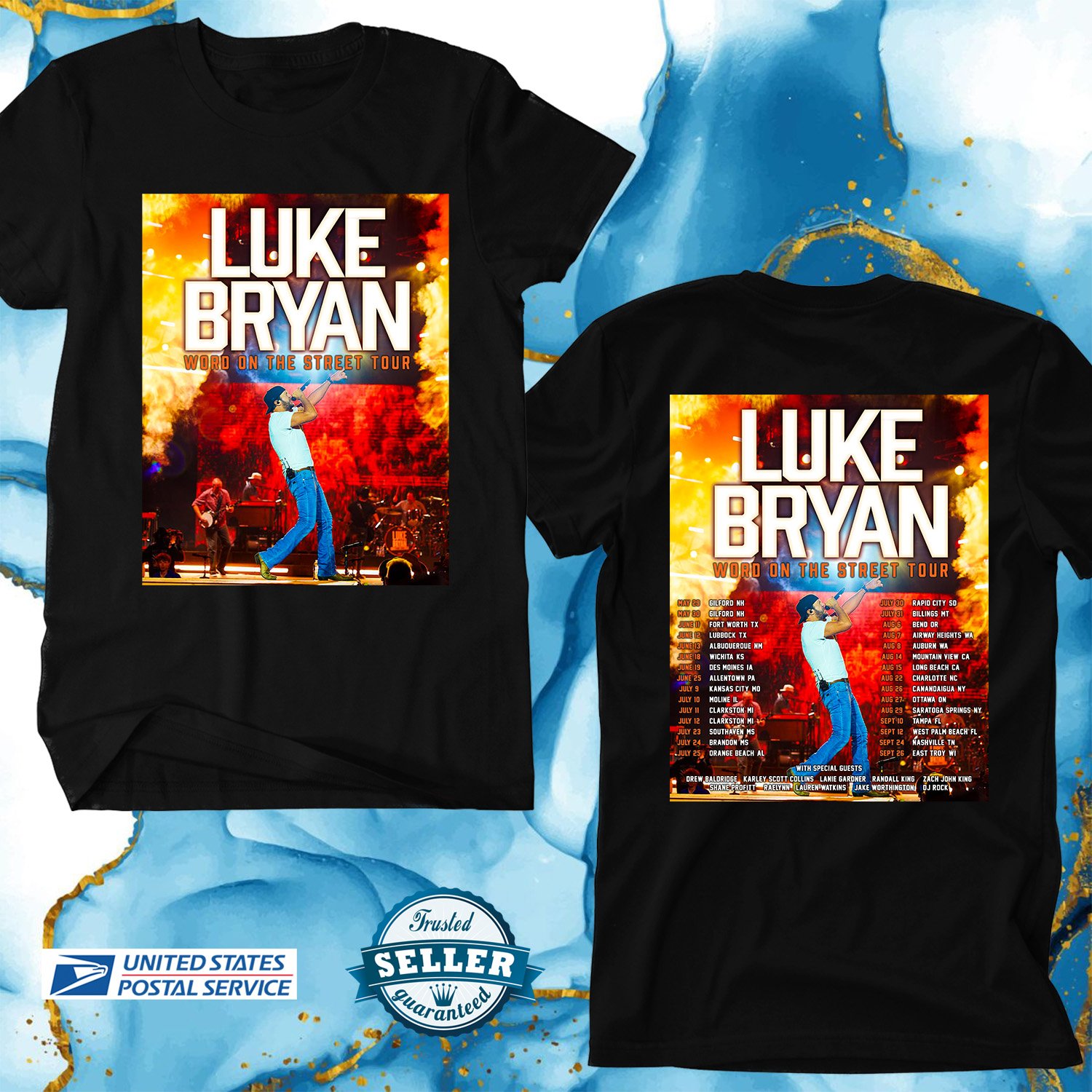 LUKE BRYAN WORD ON THE STREET NORTH AMERICA TOUR 2026, LUKE BRYAN, UNISEX 2 SIDE TEE ADL01