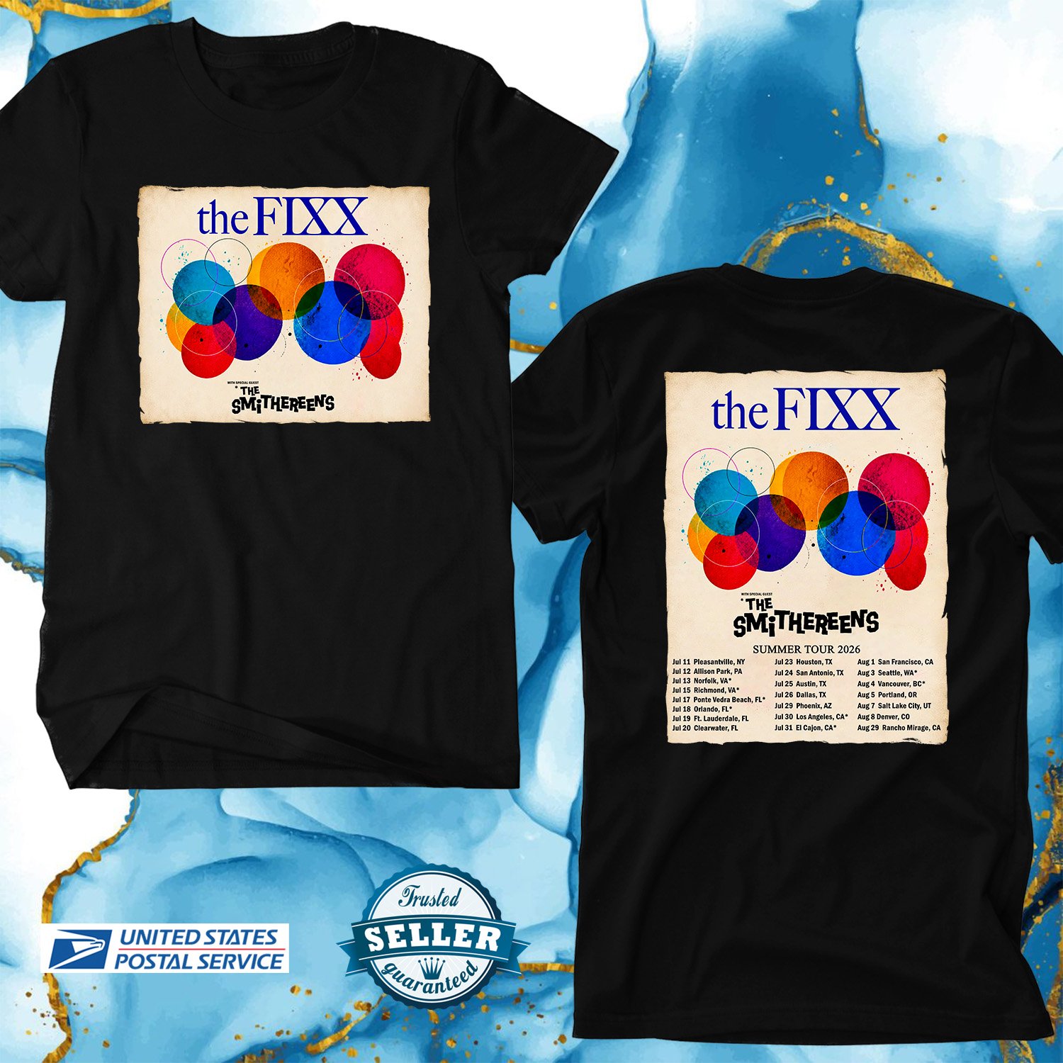 THE FIXX SUMMER NORTH AMERICA TOUR 2026, THE FIXX, UNISEX 2 SIDE TEE ADL01