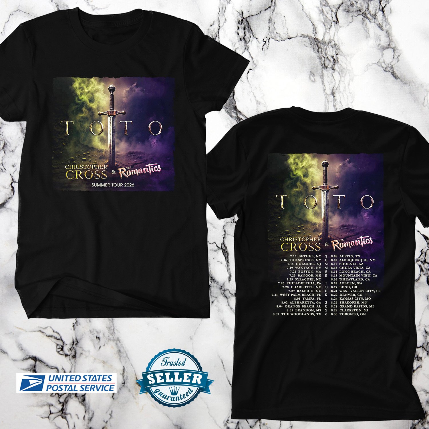 TOTO W CHRISTOPHER CROSS SUMMER NORTH AMERICA TOUR 2026, TOTO, UNISEX 2 SIDE TEE ADL01