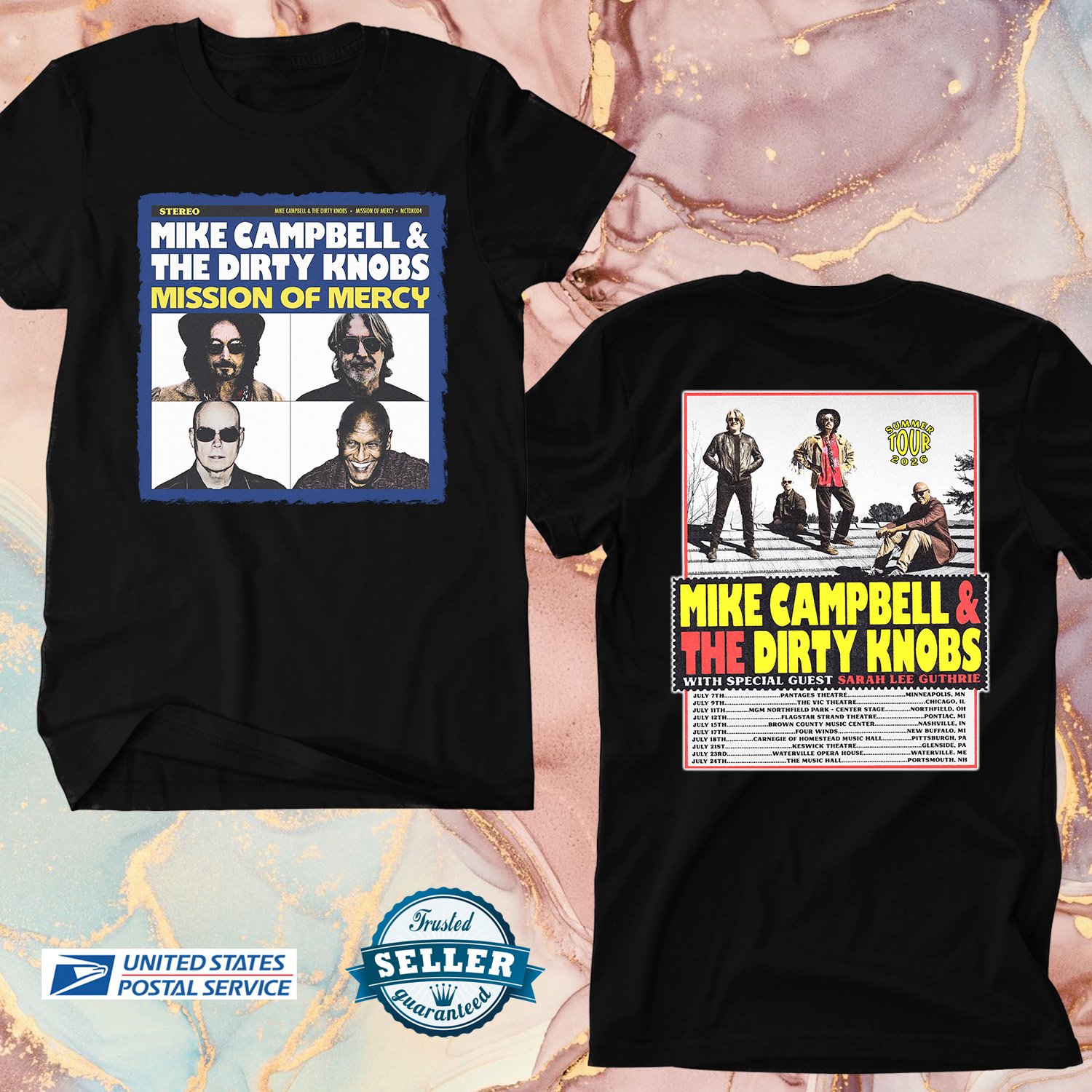 MIKE CAMPBELL & THE DIRTY KNOBS SUMMER TOUR 2026, MIKE CAMPBELL, UNISEX 2 SIDE TEE ADL01