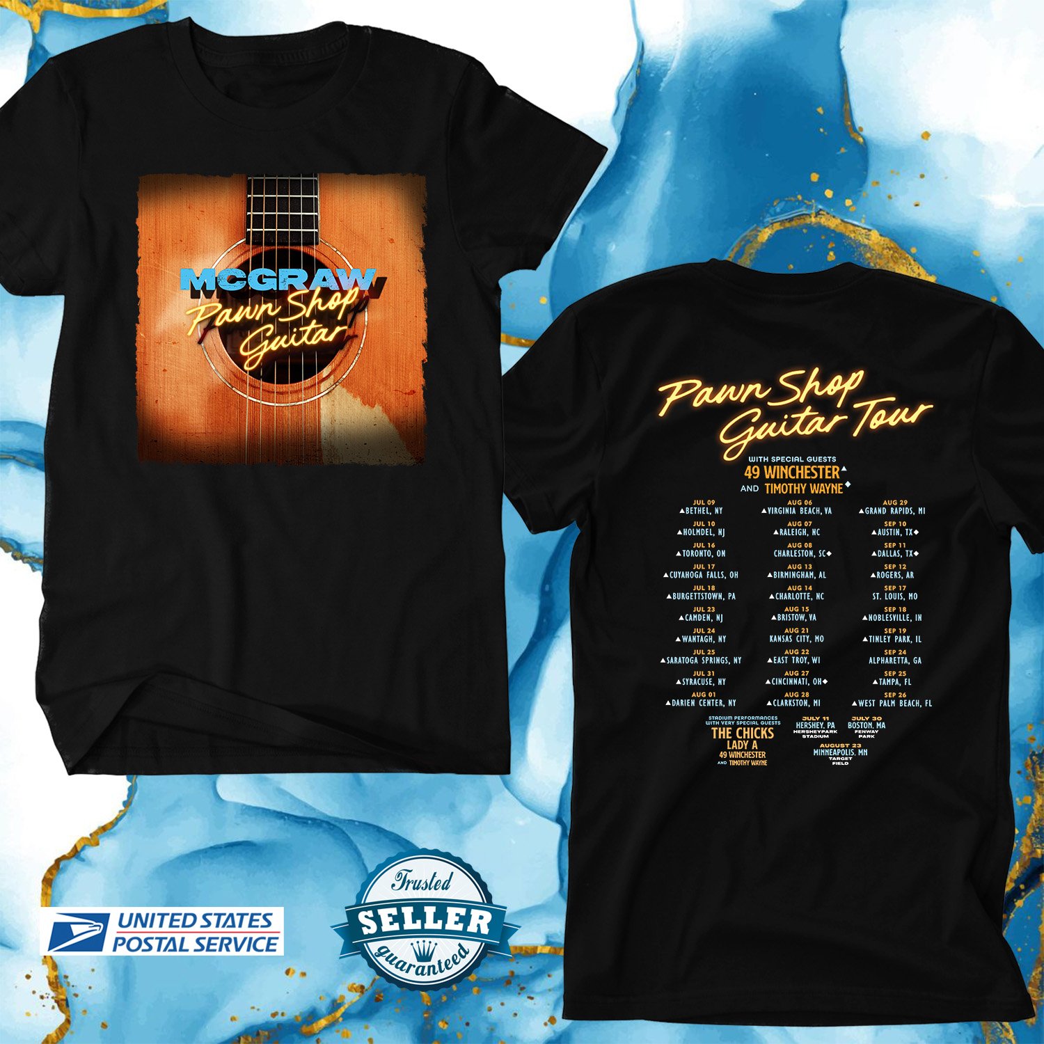 TIM McGRAW PAWN SHOP GUITAR N.AMERICA TOUR 2026, TIM McGRAW, UNISEX 2 SIDE TEE ADL01