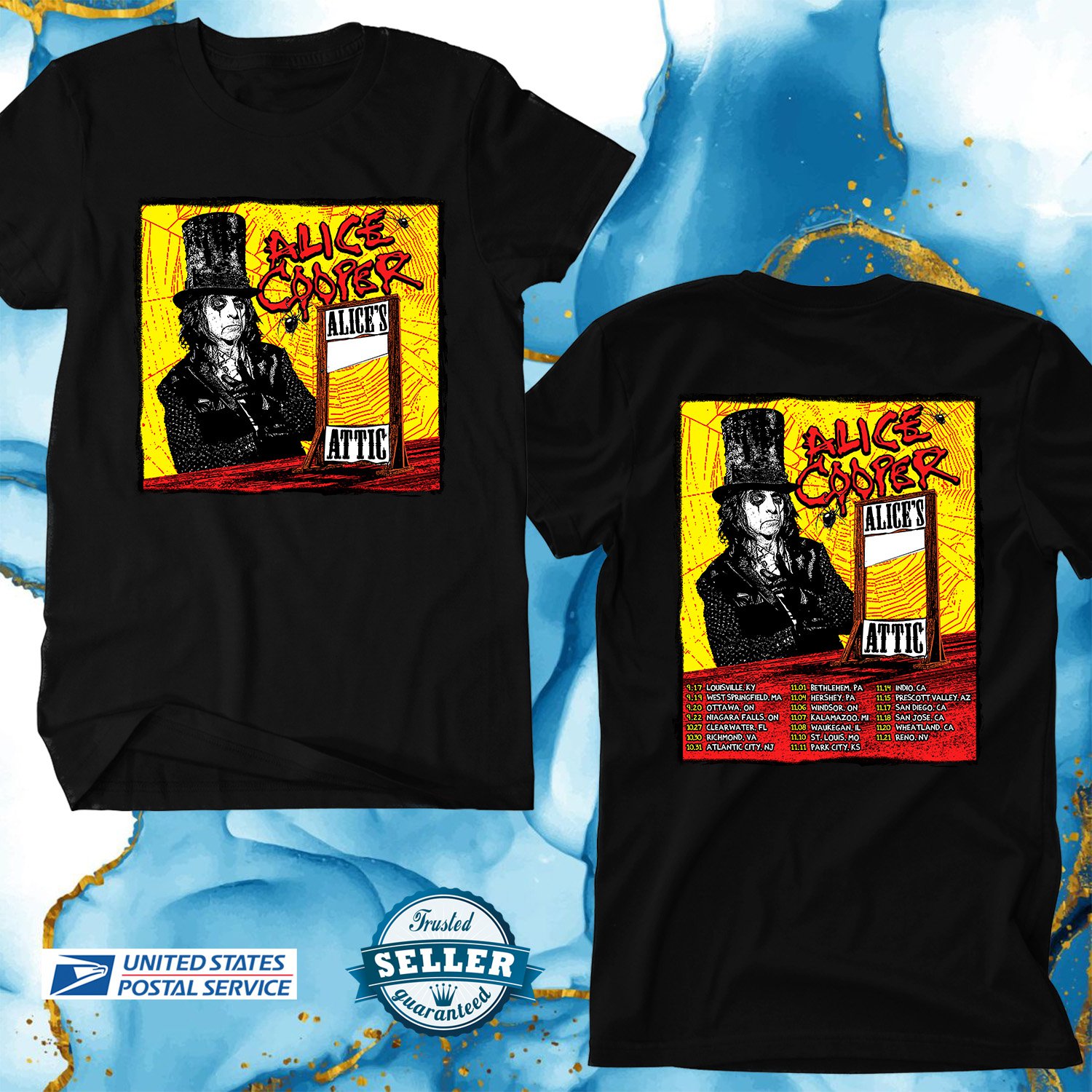 ALICE COOPER ALICE'S ATTIC NORTH AMERICAN TOUR 2026, ALICE COOPER, UNISEX 2 SIDE TEE ADL01