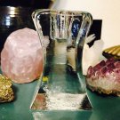 Vintage Blenko Curved Ice Cube/Block Glass Candlestick | Handmade MCM