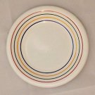 Italian Stoneware Plates | Border w/ 4 Colors: Red, Green, Yellow, Blue, VTG MCM