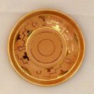 Geometric Hand-Painted Gold and Glazed Adobe Red/Terra Cotta/Pink Round Tray