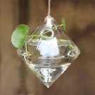 US Seller, FAST Ship - 2 Hanging Glass Planters - Diamond and Cone Shaped