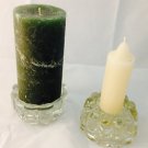 MCM Crystal Glass Candlestick Holders by Princess House, Set of 2, Fits 3 sizes!