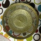 VTG Platter/Plate in Solid Brass, Gold-Tinted Copper Basketweave | 2 Available